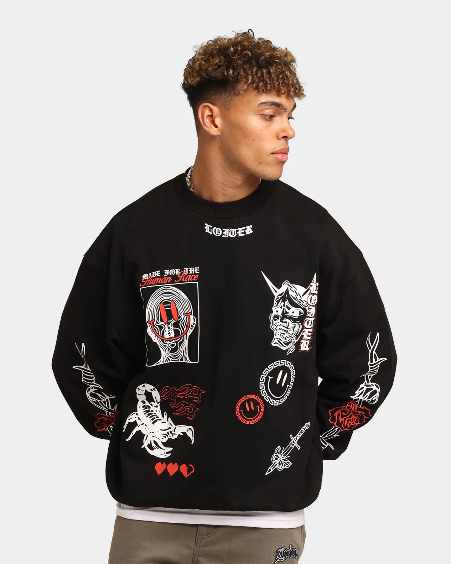 Loiter Hydra Multi Logo Crewneck Black sold by Culture Kings product image thumbnail 2