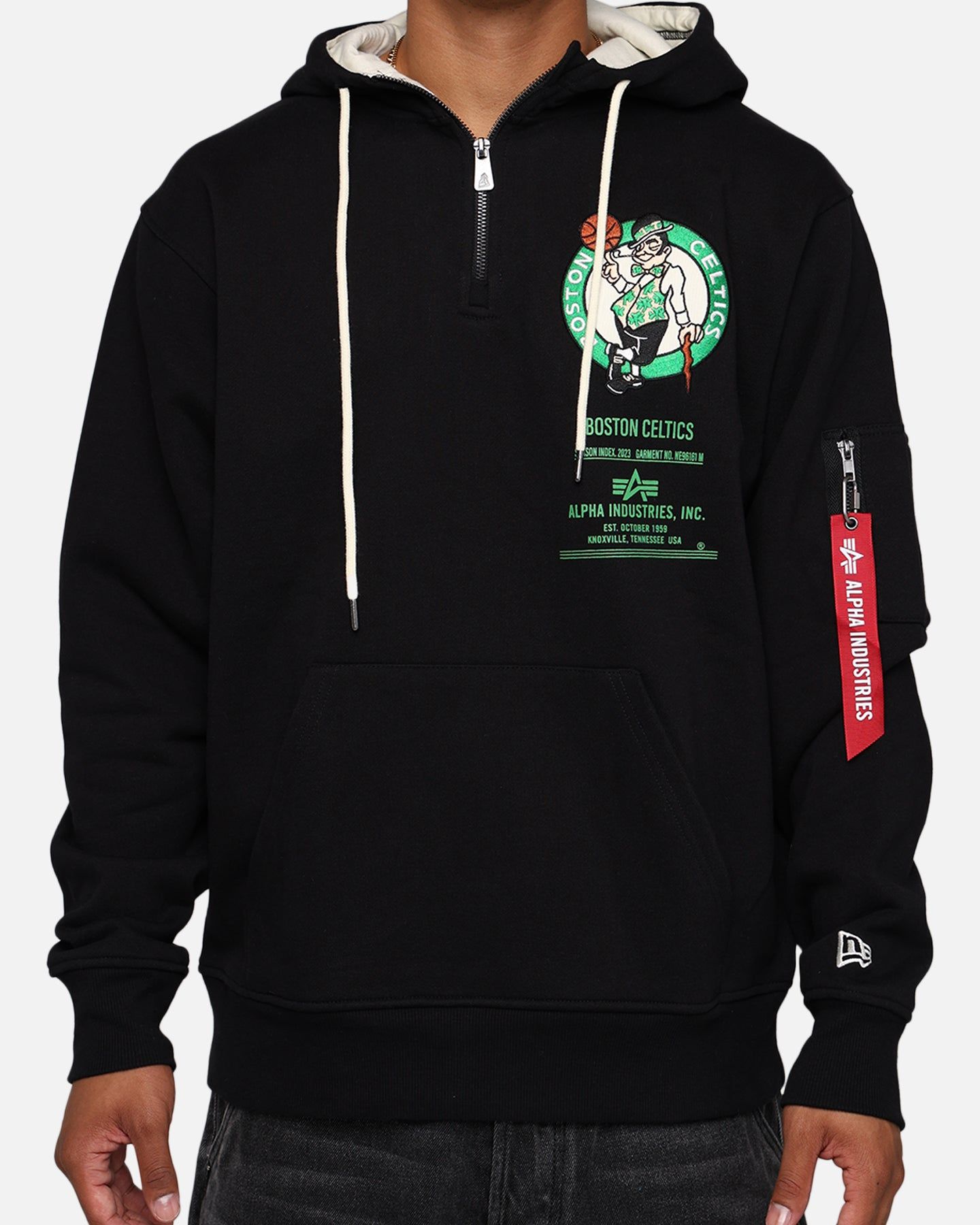 New Era X Alpha Industries Boston Celtics Zipper Hoodie Black sold by Culture Kings product image thumbnail 3
