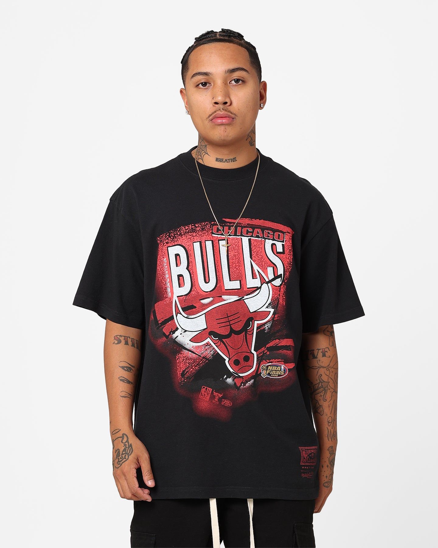 Mitchell & Ness Chicago Bulls Abstract T-Shirt Faded Black sold by Culture Kings