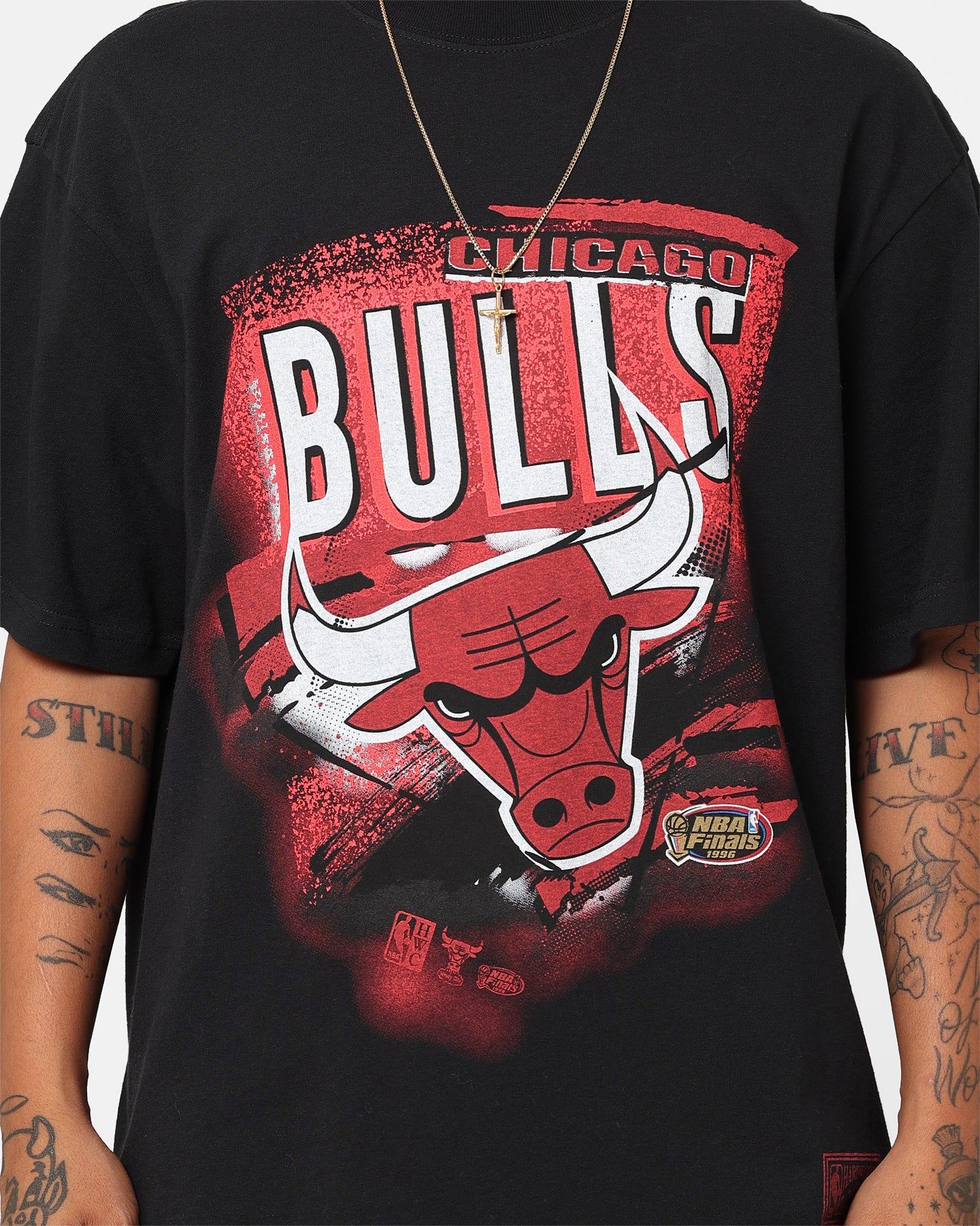 Mitchell & Ness Chicago Bulls Abstract T-Shirt Faded Black sold by Culture Kings product image thumbnail 3