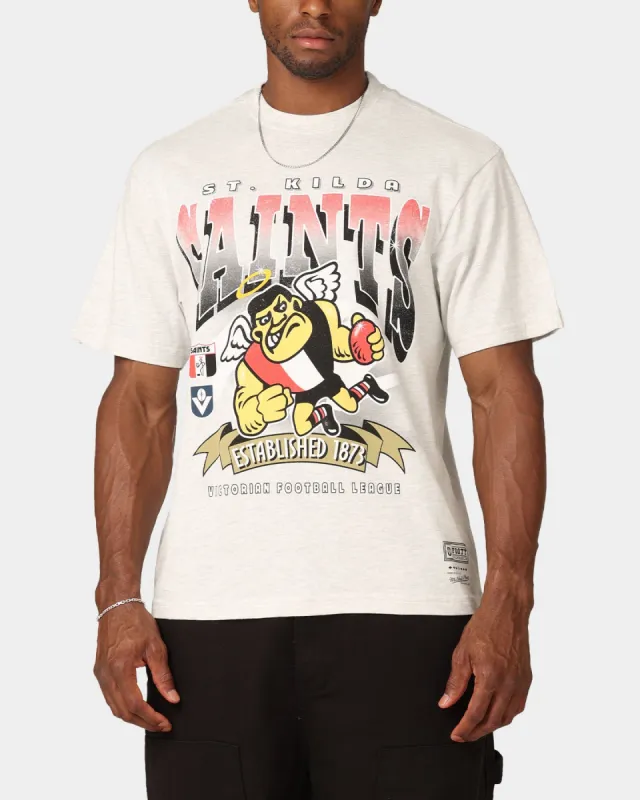 Mitchell & Ness St. Kilda Saints Character T-Shirt Silver Marle sold by Culture Kings