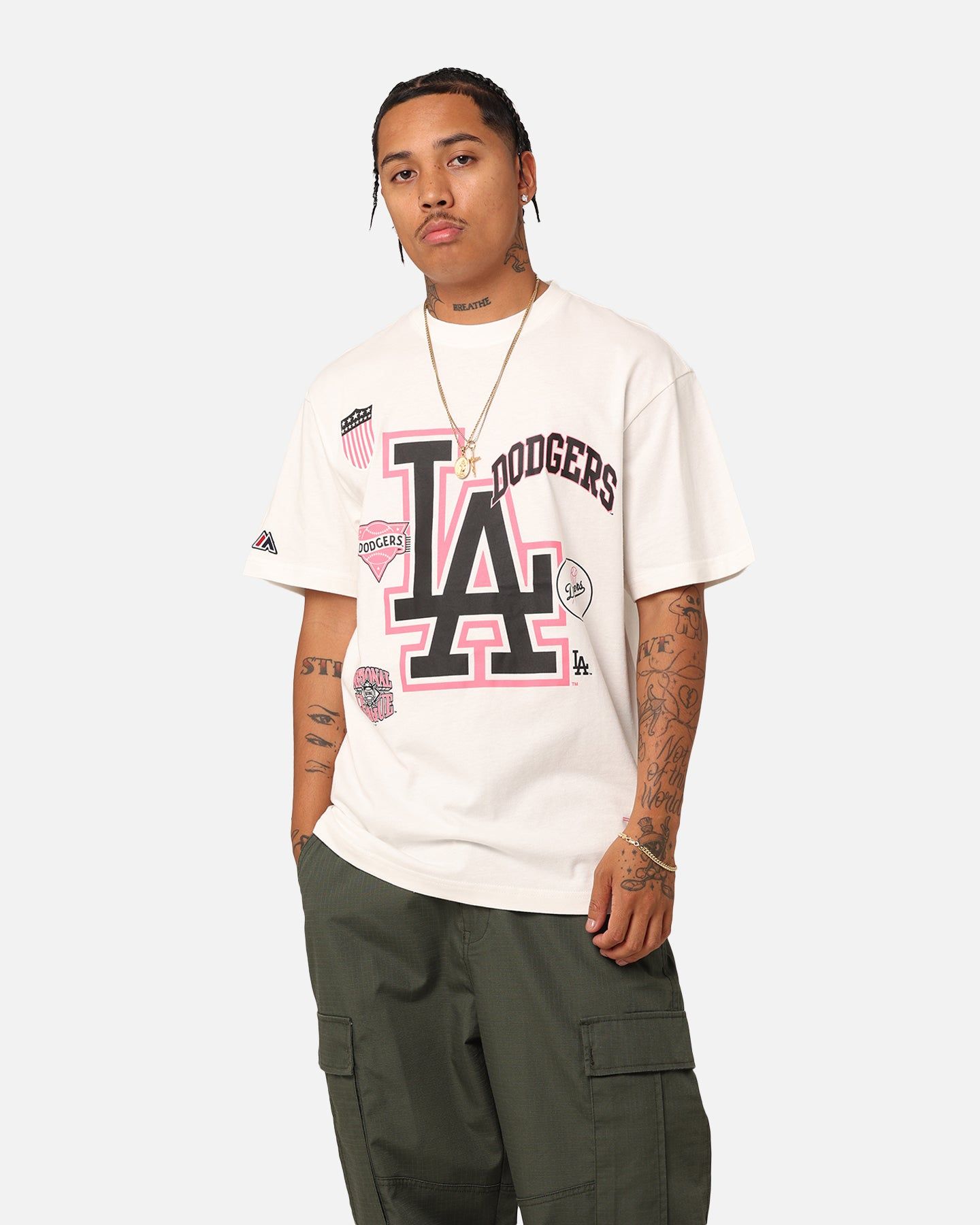 Majestic Athletic Los Angeles Dodgers Logomania T-Shirt Vintage White sold by Culture Kings