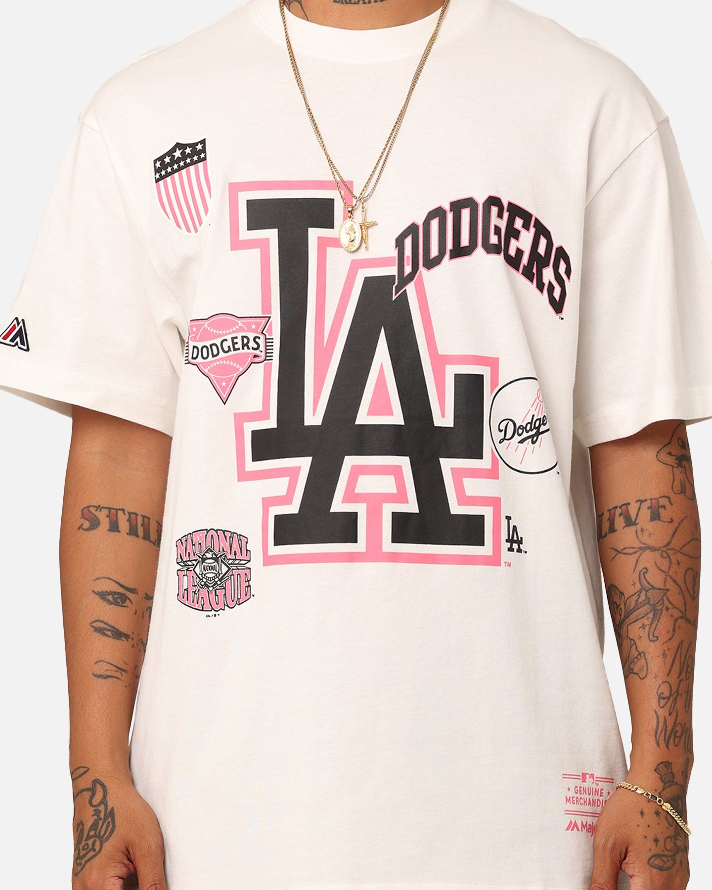 Majestic Athletic Los Angeles Dodgers Logomania T-Shirt Vintage White sold by Culture Kings product image thumbnail 3