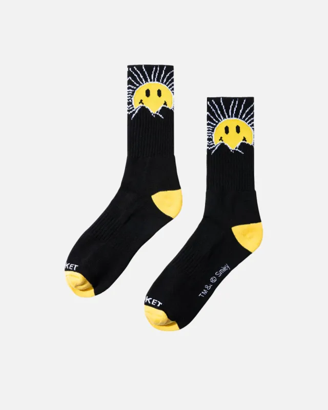 Market X Smiley Sunrise Socks Black sold by Culture Kings