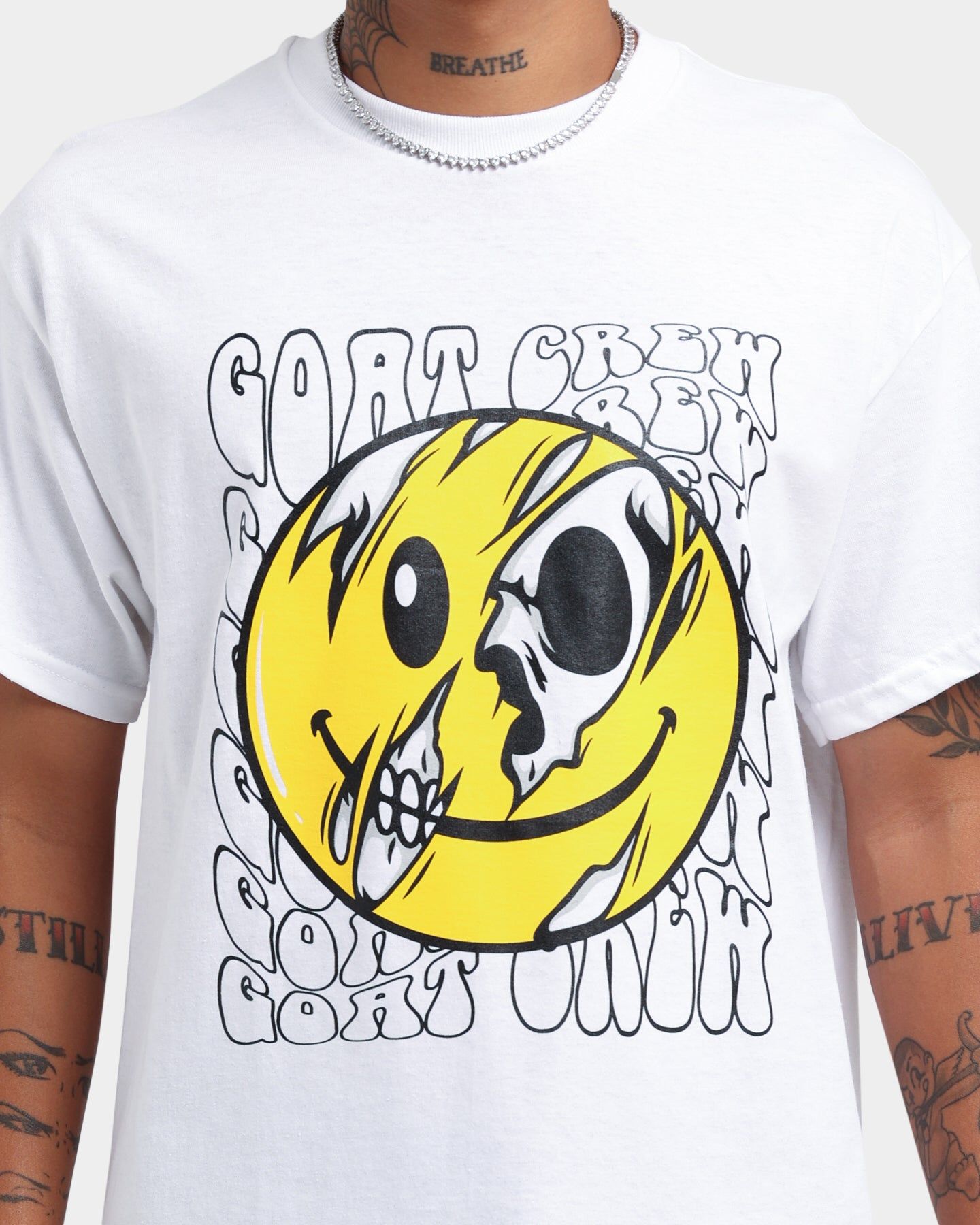 Goat Crew Smiley Skull T-Shirt White sold by Culture Kings product image thumbnail 3