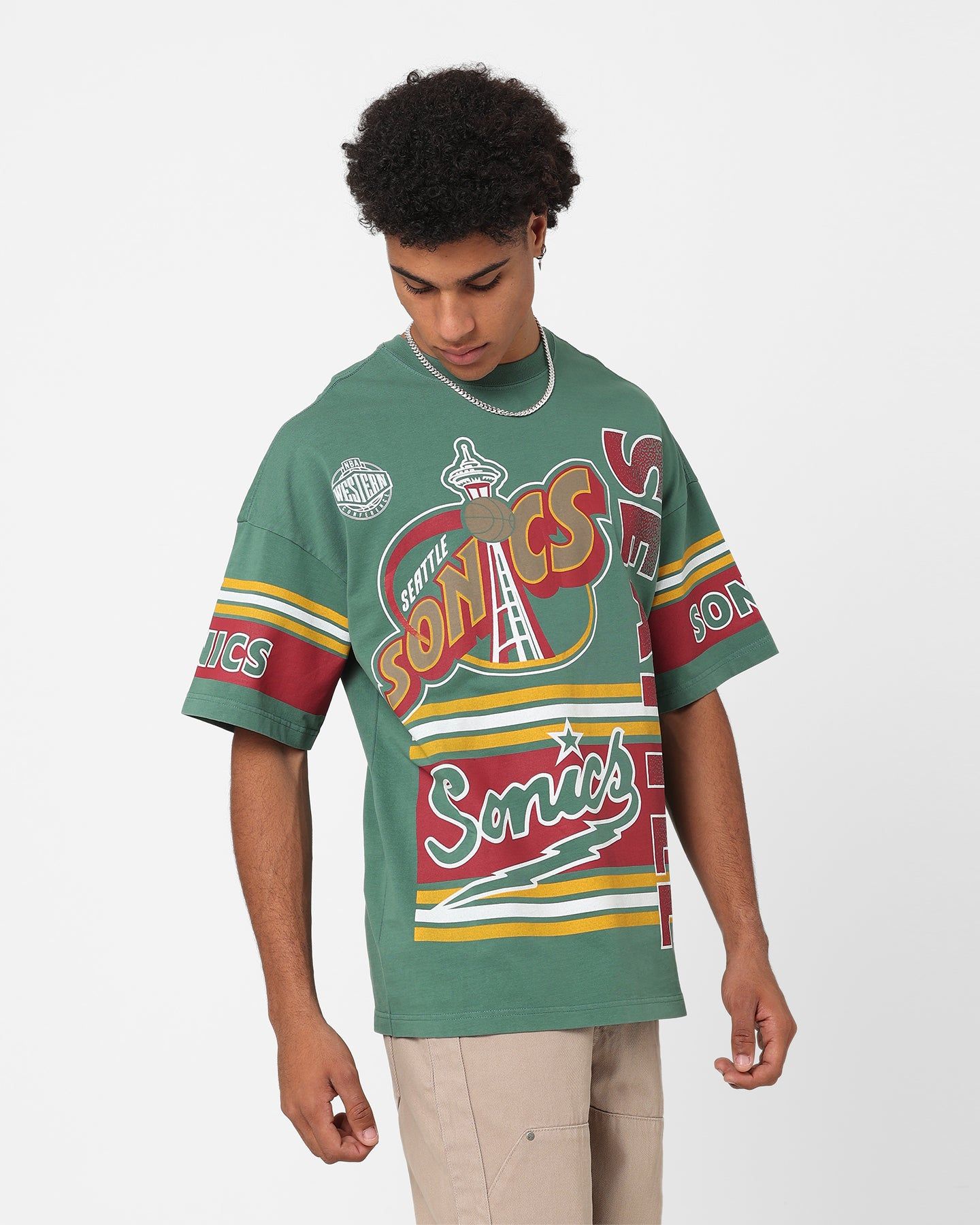 Mitchell & Ness Seattle SuperSonics Cross Over T-Shirt Green sold by Culture Kings product image thumbnail 5