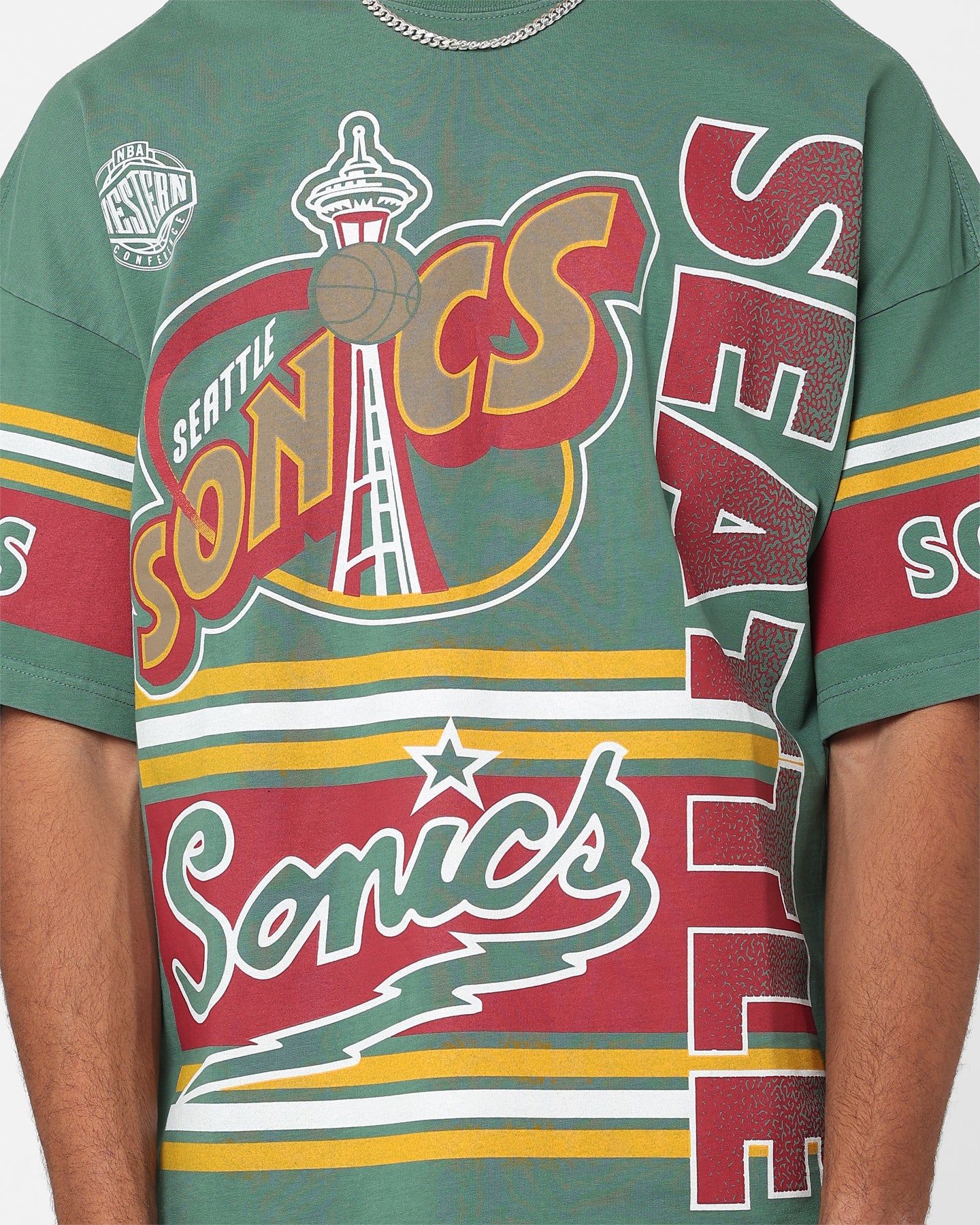 Mitchell & Ness Seattle SuperSonics Cross Over T-Shirt Green sold by Culture Kings product image thumbnail 3