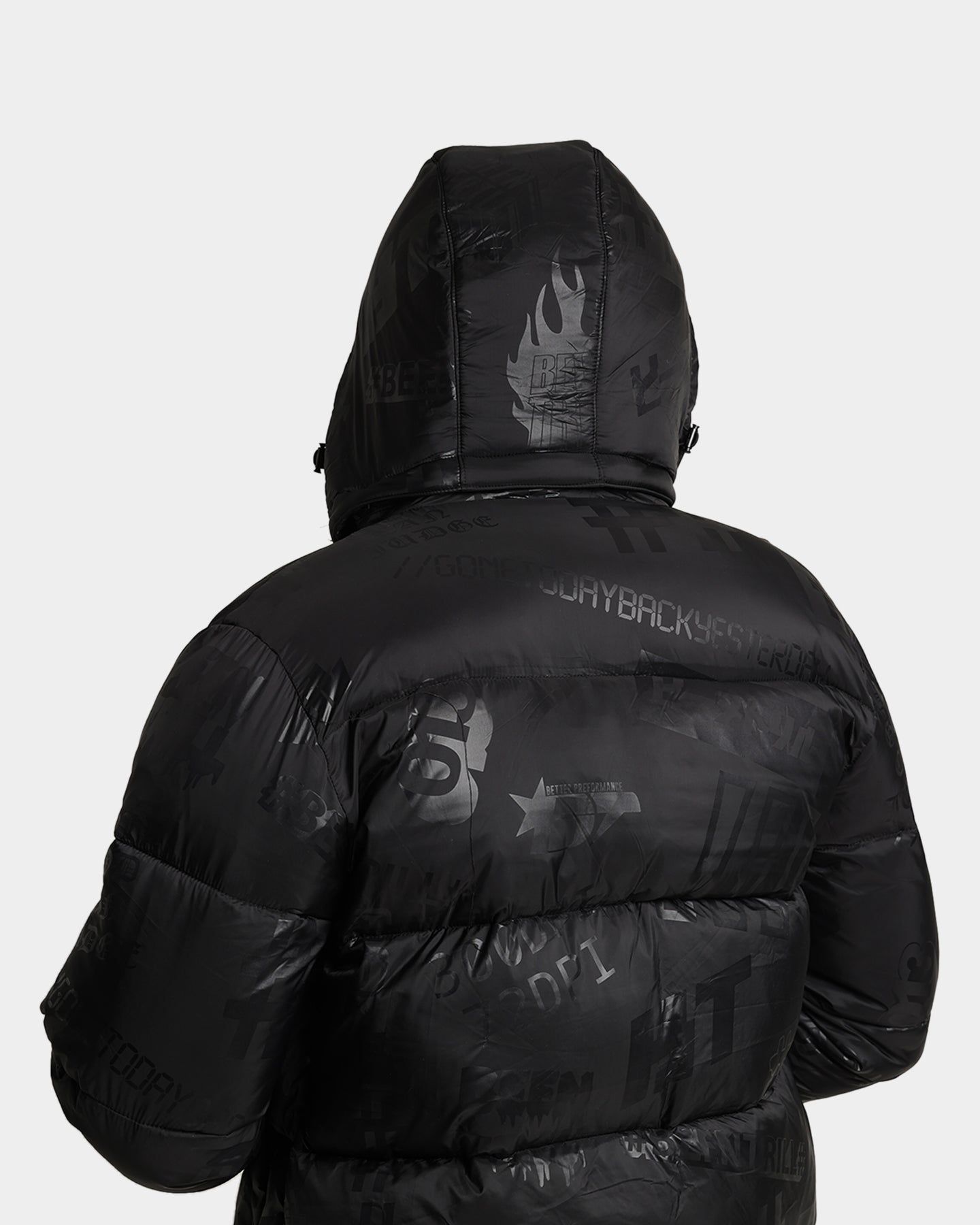 BEENTRILL Logo All Over Puffer Jacket Black/Reflective sold by Culture Kings product image thumbnail 7