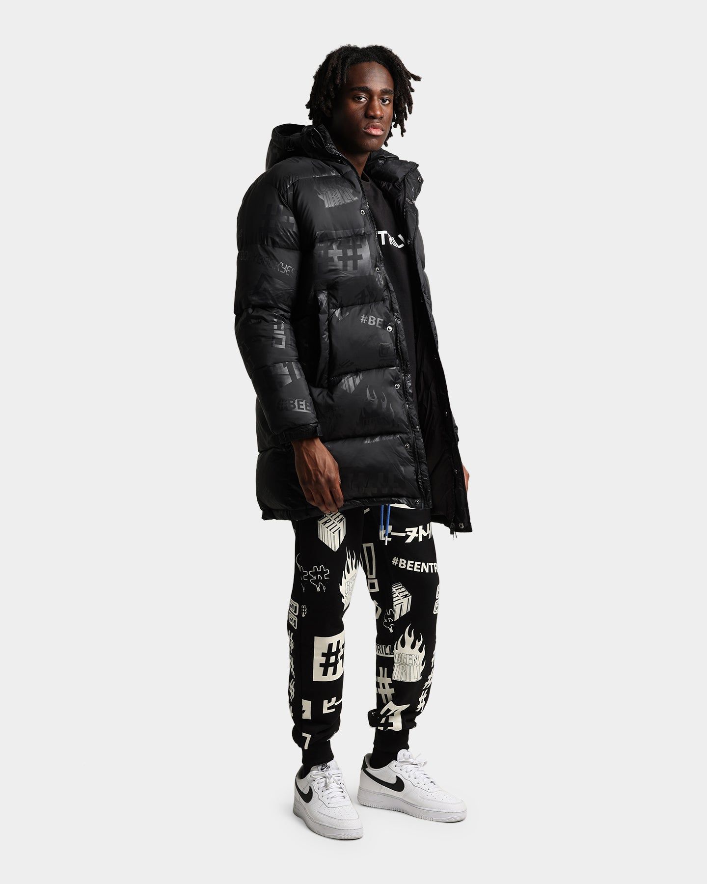 BEENTRILL Logo All Over Puffer Jacket Black/Reflective sold by Culture Kings product image thumbnail 2