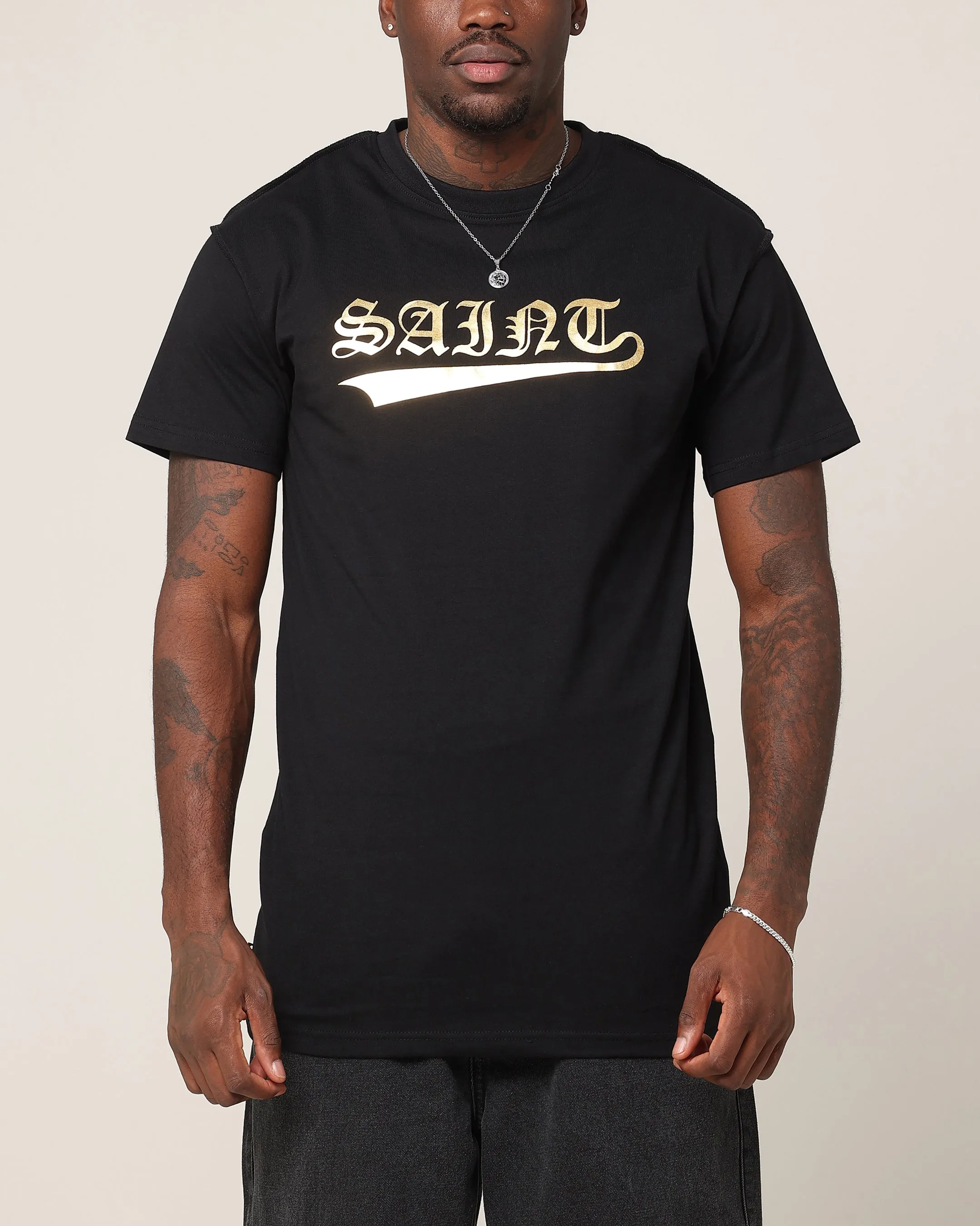 Saint Morta Chroma Lafayette T-Shirt Black/Gold sold by Culture Kings
