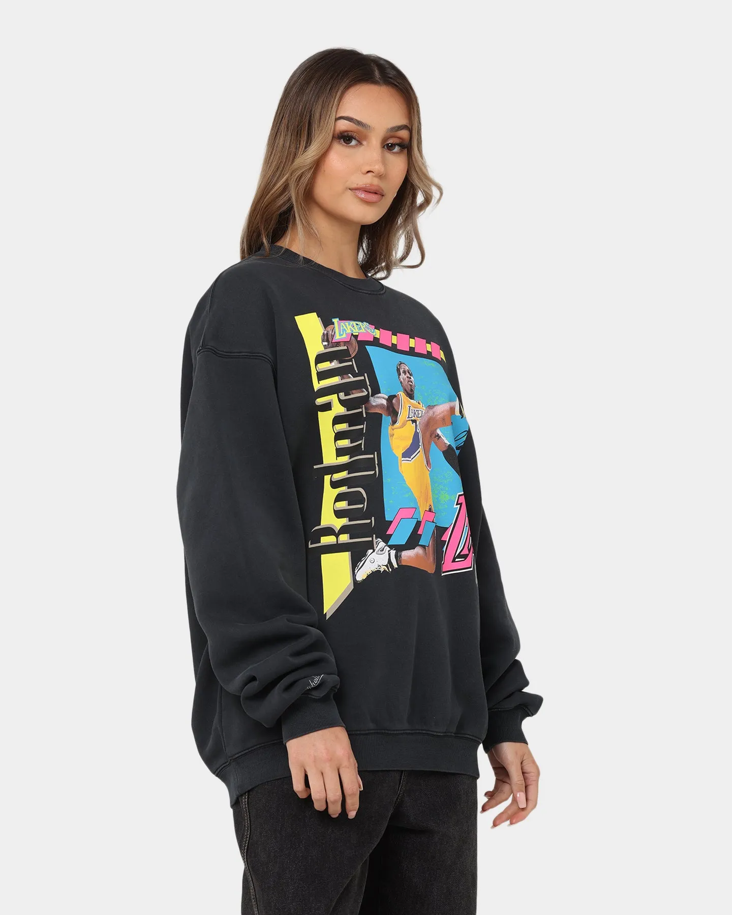 Mitchell & Ness Dennis Rodman Los Angeles Lakers Player Vibes Crewneck Faded Black sold by Culture Kings product image thumbnail 5