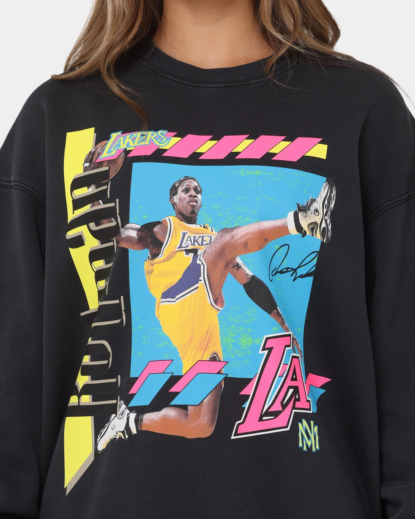Mitchell & Ness Dennis Rodman Los Angeles Lakers Player Vibes Crewneck Faded Black sold by Culture Kings product image thumbnail 3