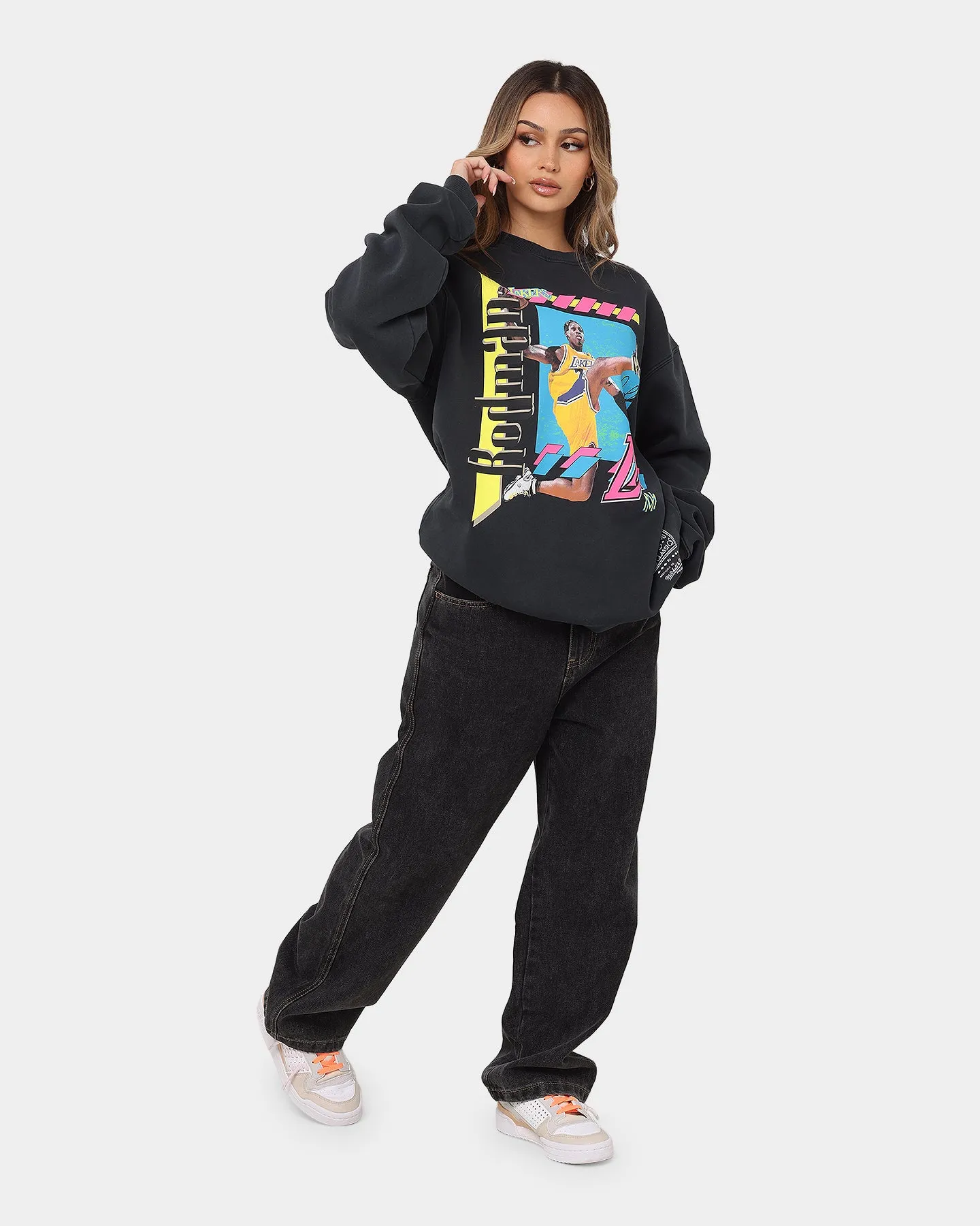 Mitchell & Ness Dennis Rodman Los Angeles Lakers Player Vibes Crewneck Faded Black sold by Culture Kings product image thumbnail 2