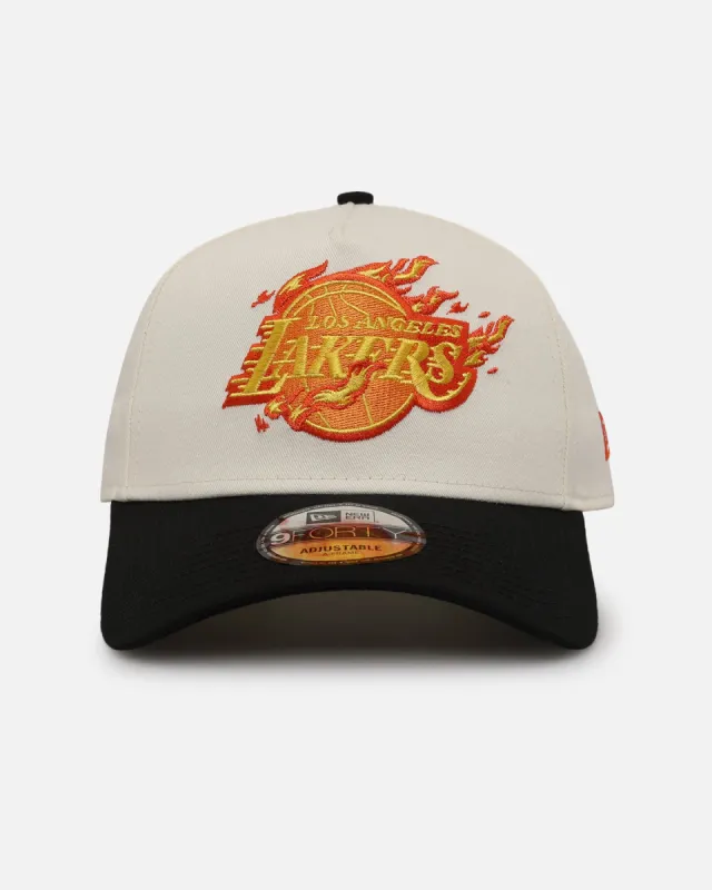 New Era Los Angeles Lakers 'Flame' 9FORTY A-Frame Snapback Chrome White/Black sold by Culture Kings