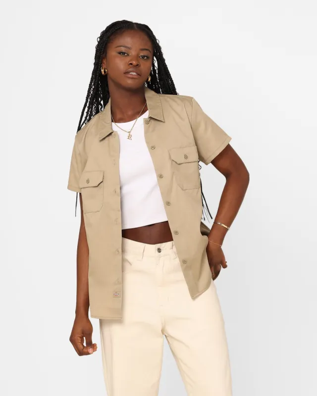 Dickies Women's 574 Short Sleeve Work Shirt Khaki sold by Culture Kings