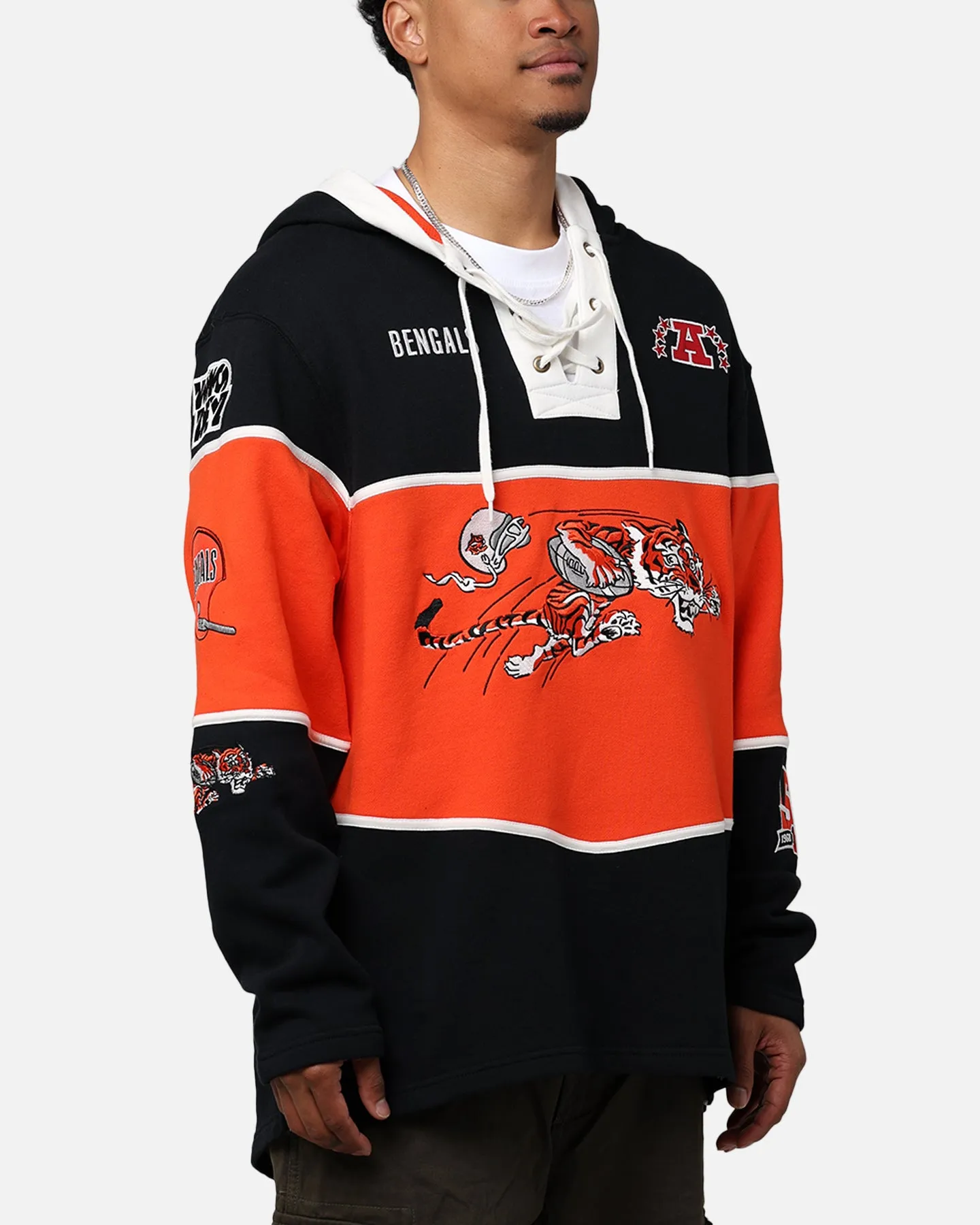 47 Brand Cincinnati Bengals NFL + Legacy Lacer Hoodie Jet Black sold by Culture Kings product image thumbnail 4