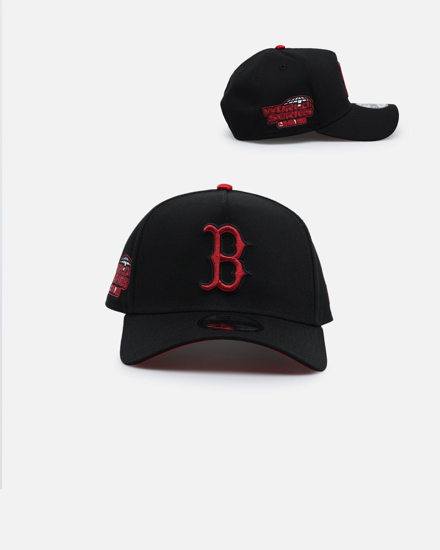 New Era Boston Red Sox 'Satin Scarlet' 9FORTY A-Frame Snapback Black/Scarlet sold by Culture Kings