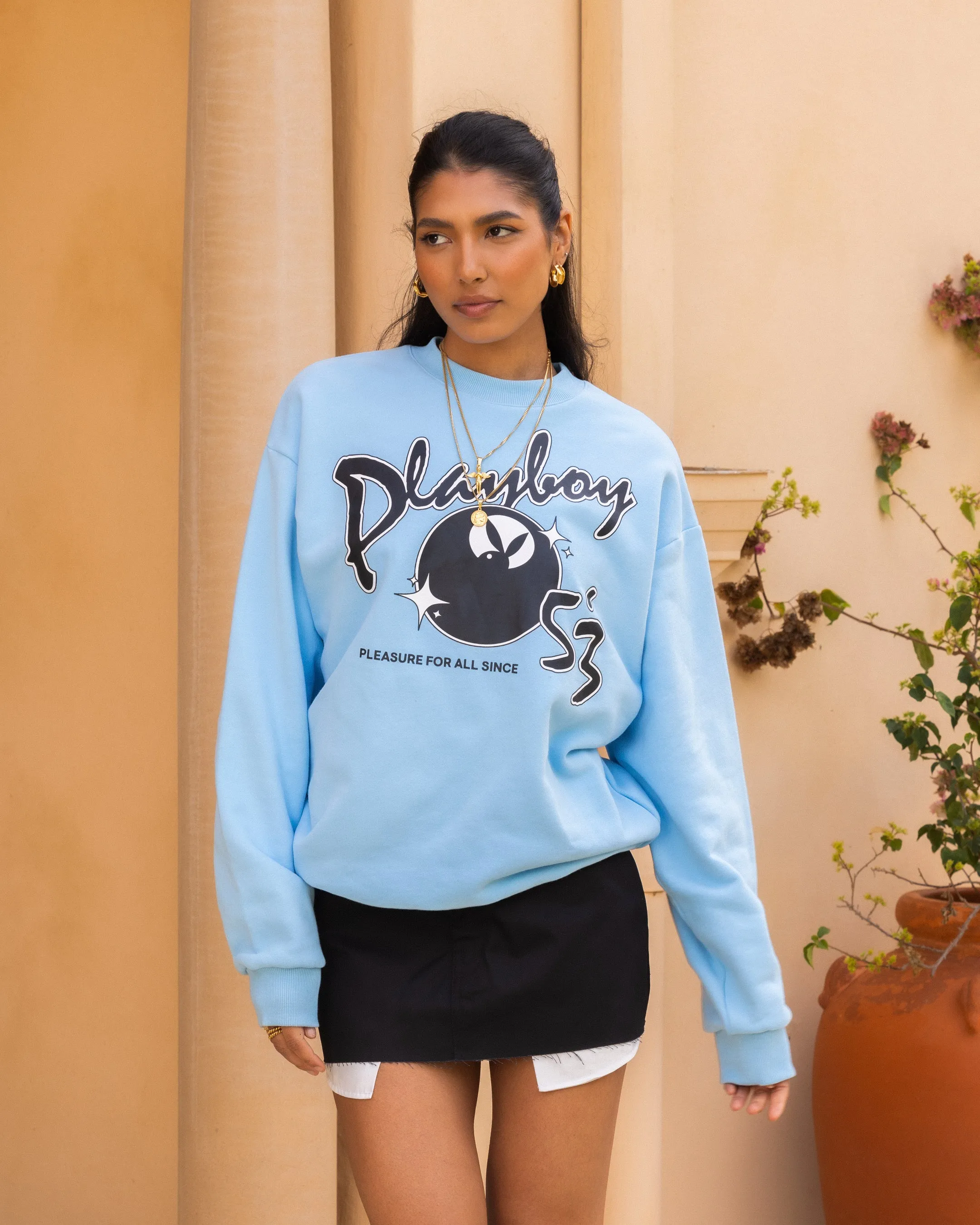 Playboy By Culture Kings Charlie Crewneck Light Blue sold by Culture Kings
