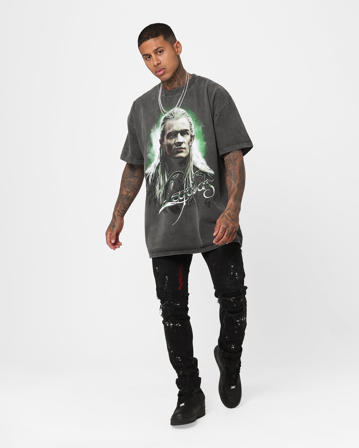 American Thrift X The Lord Of The Rings Legolas Heavyweight Vintage T-Shirt Black Wash sold by Culture Kings product image thumbnail 3