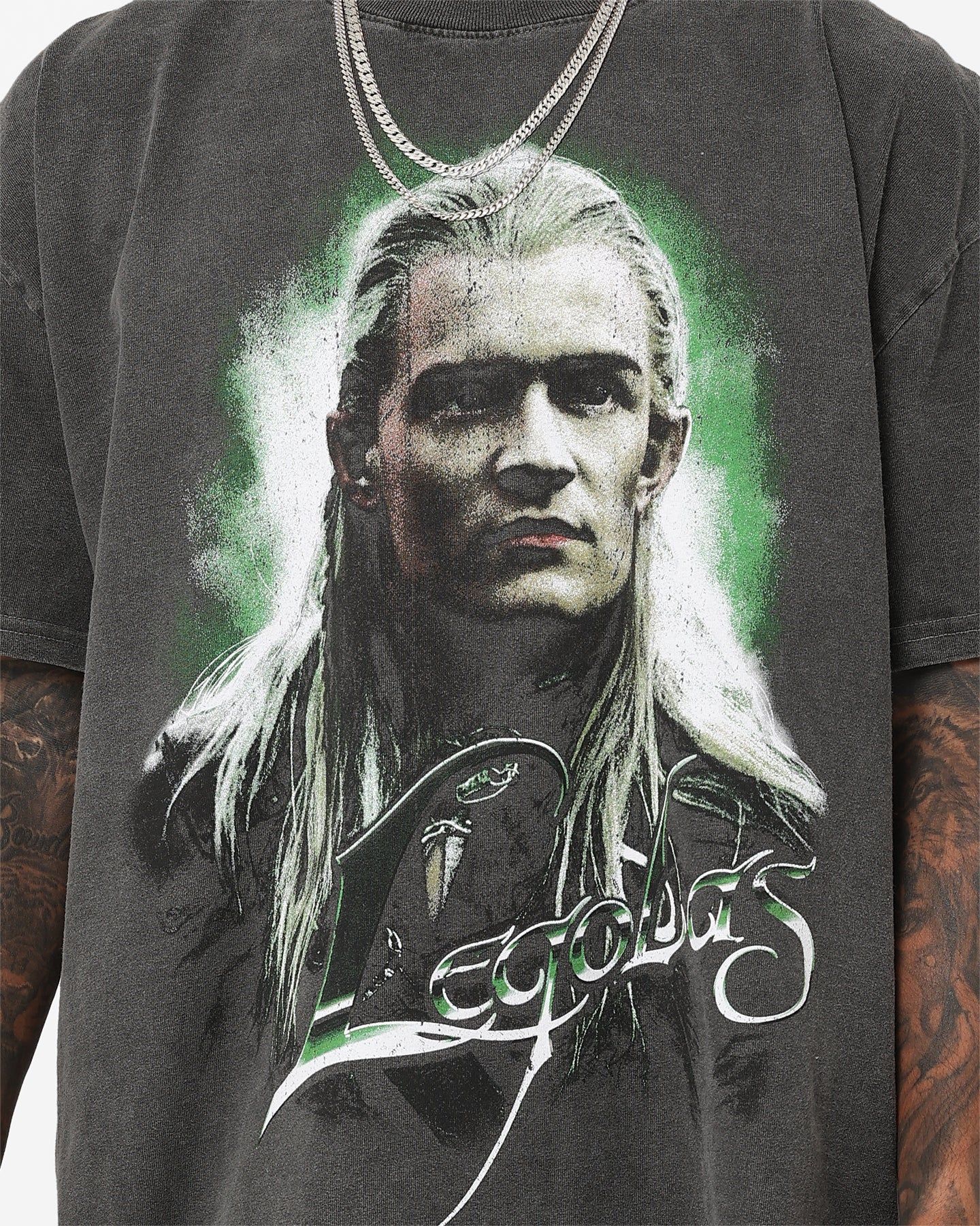American Thrift X The Lord Of The Rings Legolas Heavyweight Vintage T-Shirt Black Wash sold by Culture Kings product image thumbnail 4