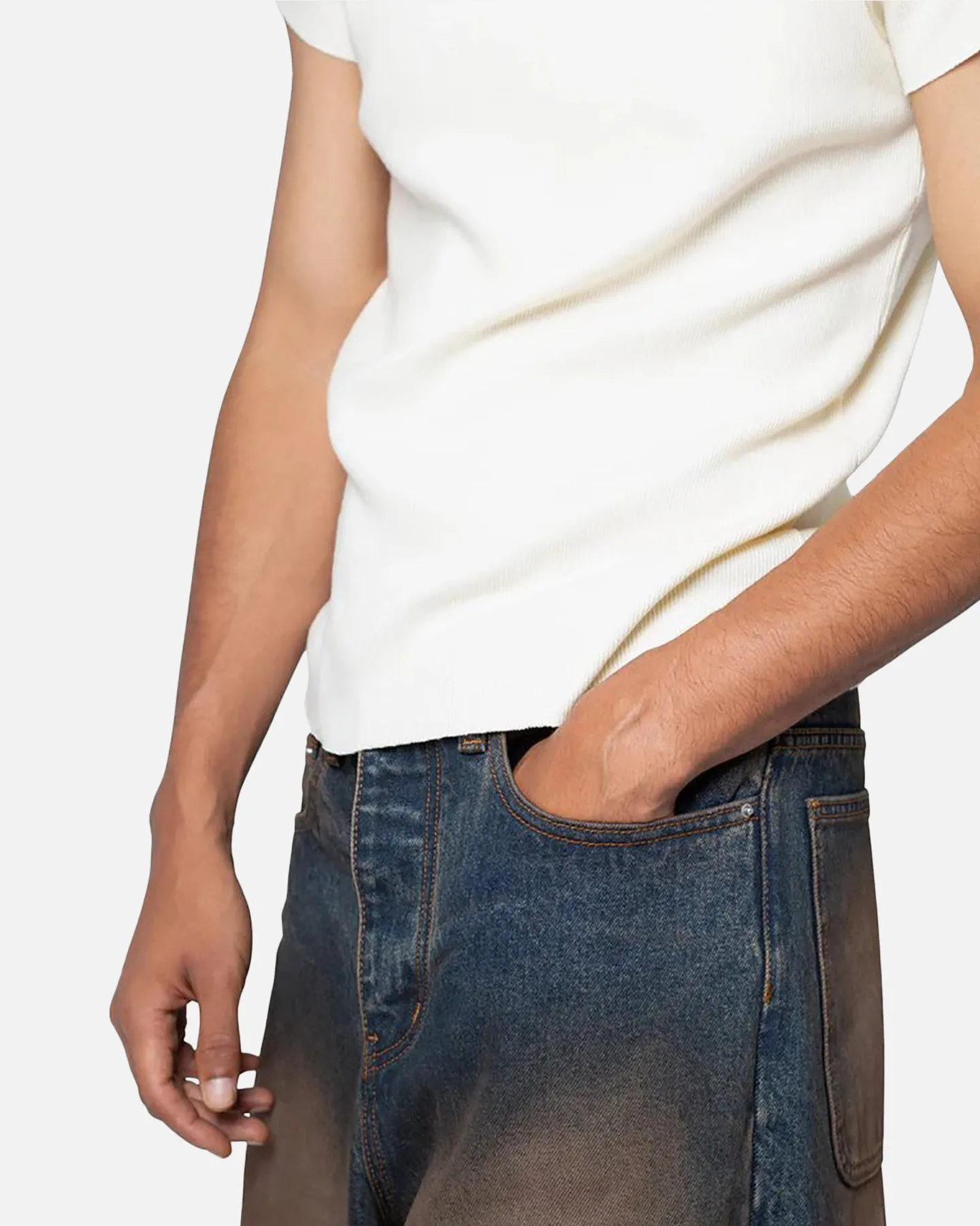 MNML Fitted Ribbed T-Shirt Off White sold by Culture Kings product image thumbnail 5