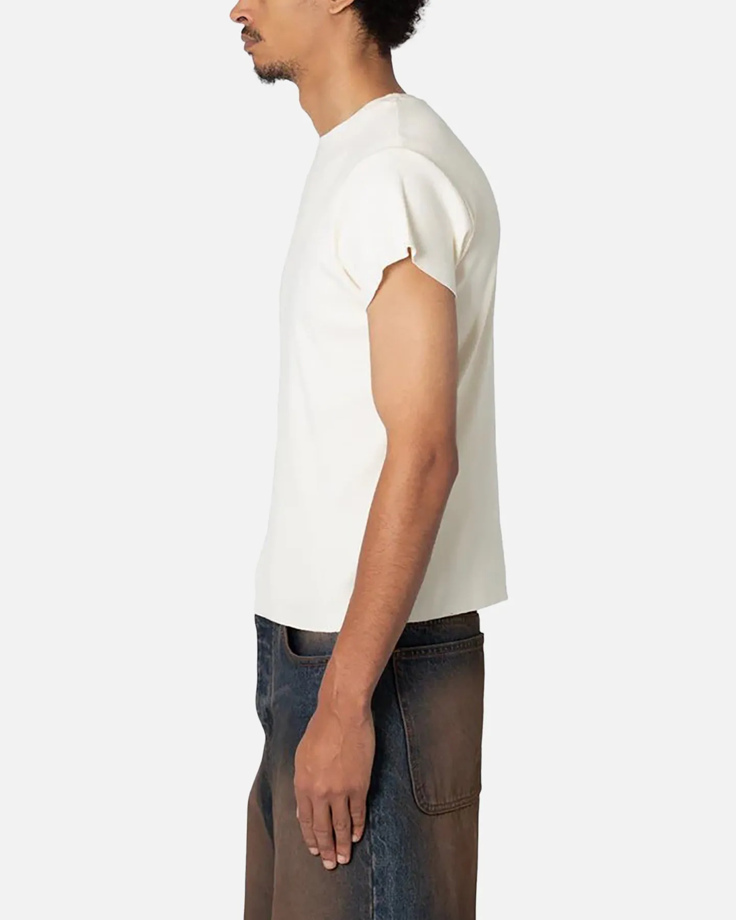 MNML Fitted Ribbed T-Shirt Off White sold by Culture Kings product image thumbnail 3