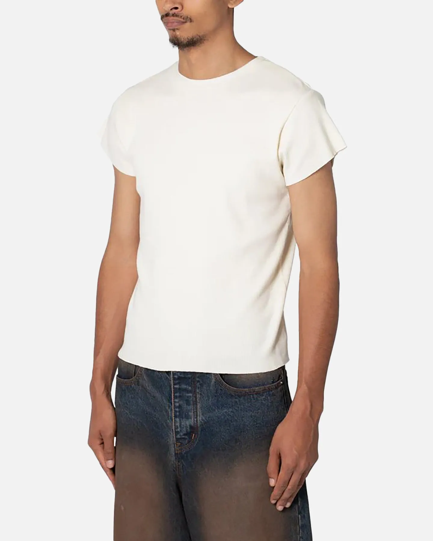 MNML Fitted Ribbed T-Shirt Off White sold by Culture Kings product image thumbnail 2
