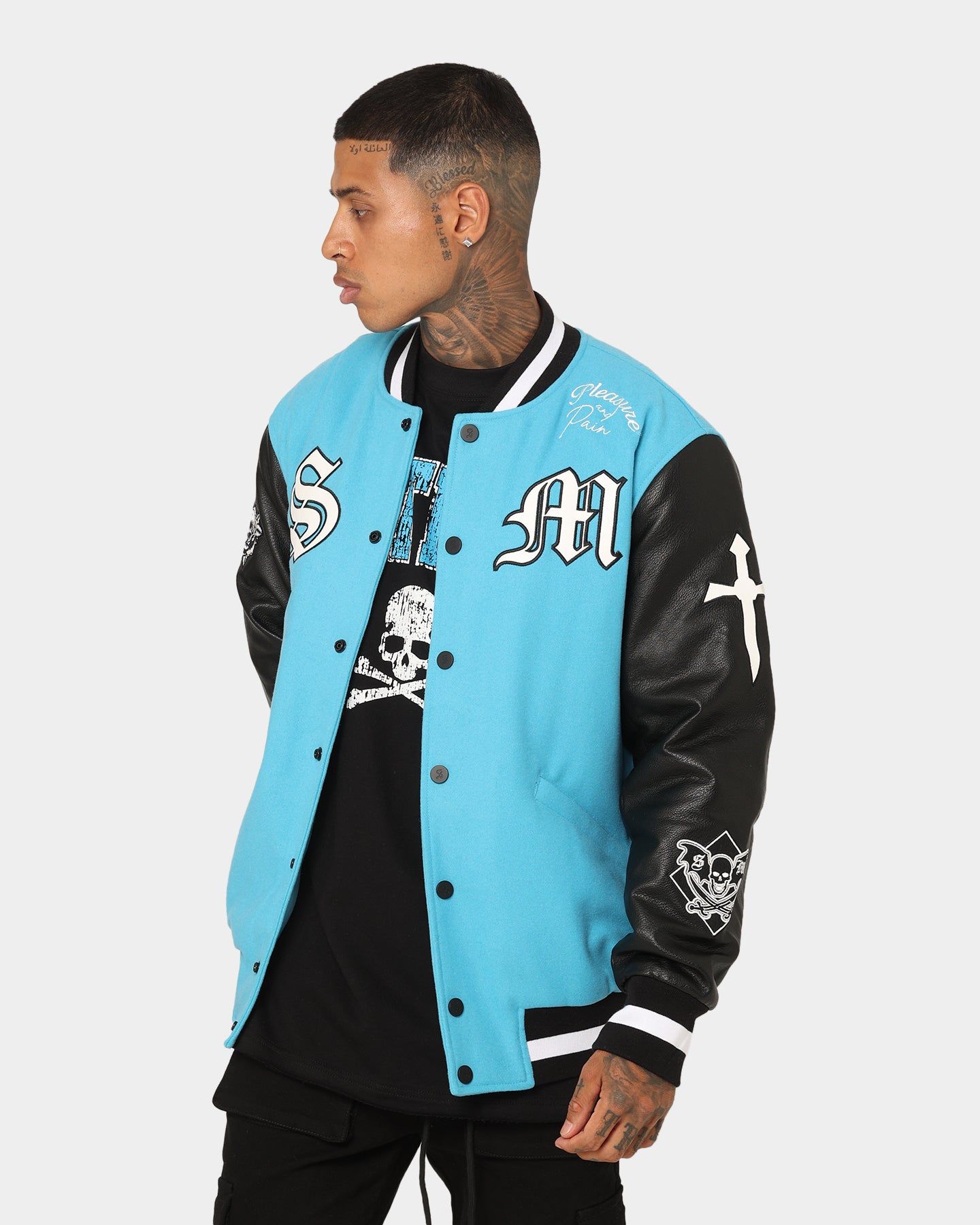 Saint Morta Graveyard Varsity Jacket Cyan sold by Culture Kings product image thumbnail 7