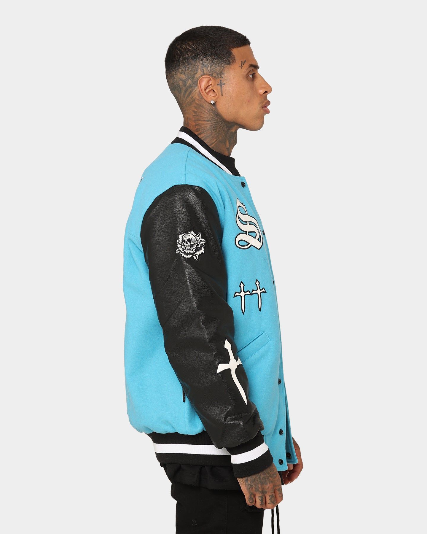 Saint Morta Graveyard Varsity Jacket Cyan sold by Culture Kings product image thumbnail 6