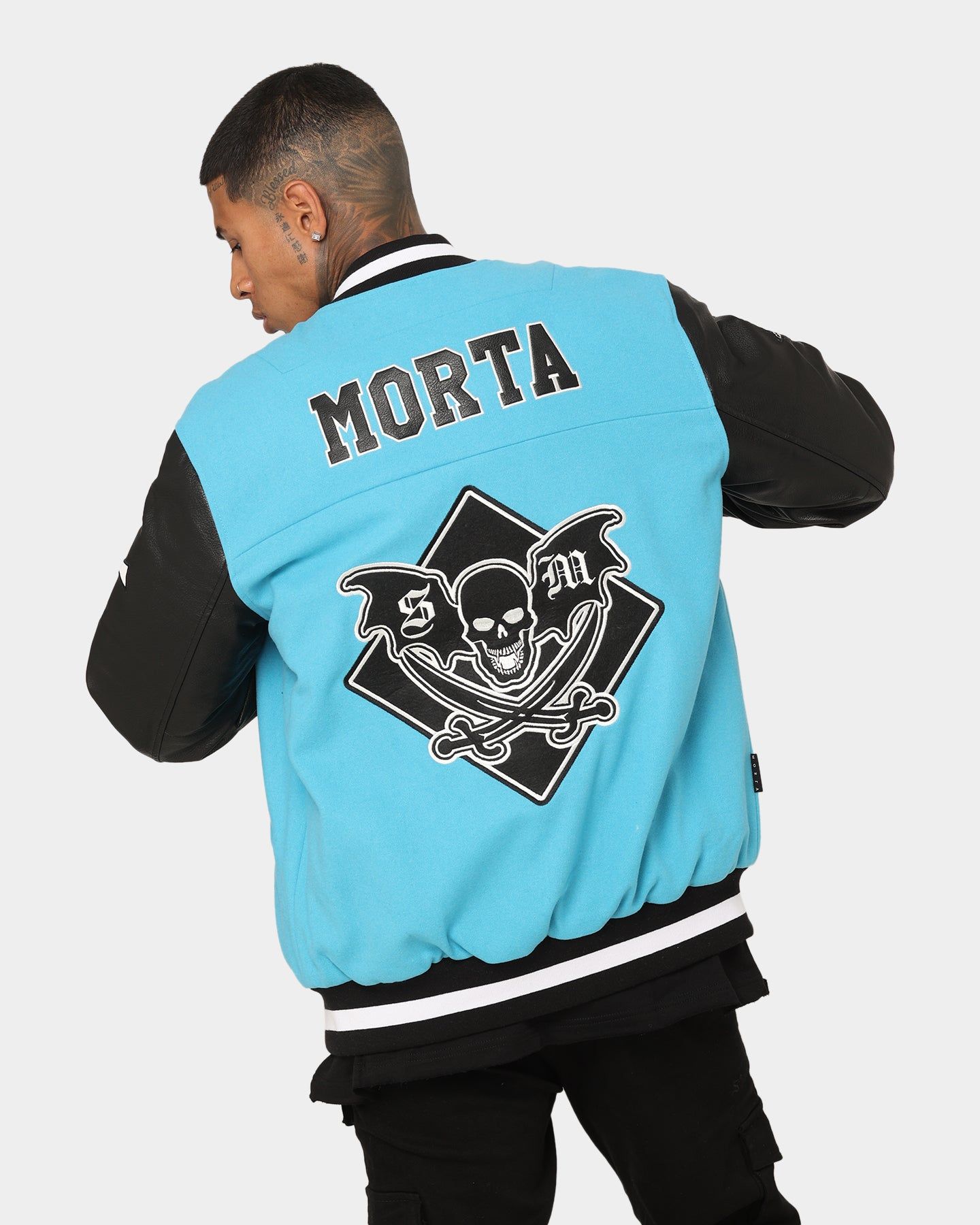 Saint Morta Graveyard Varsity Jacket Cyan sold by Culture Kings product image thumbnail 2