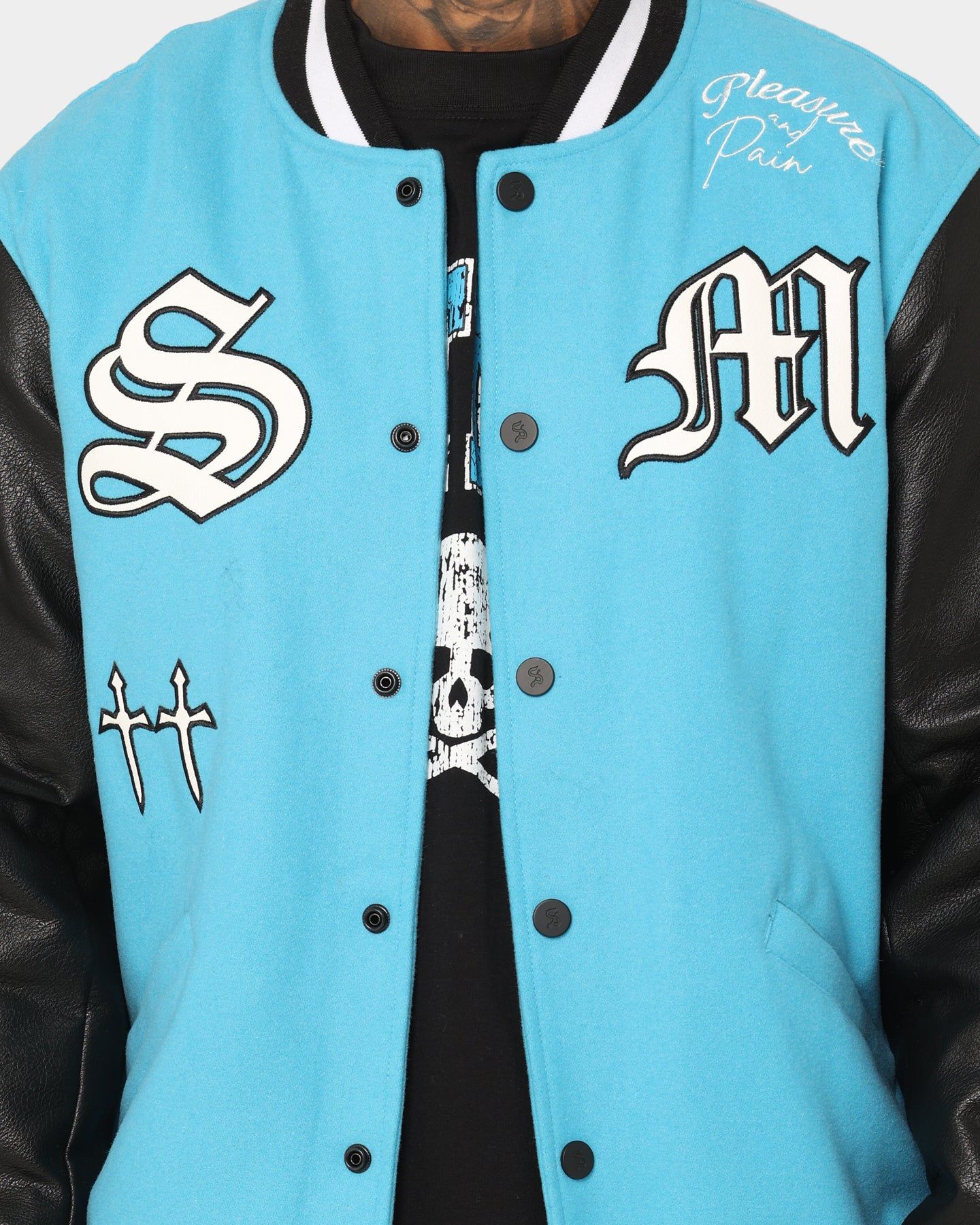 Saint Morta Graveyard Varsity Jacket Cyan sold by Culture Kings product image thumbnail 4
