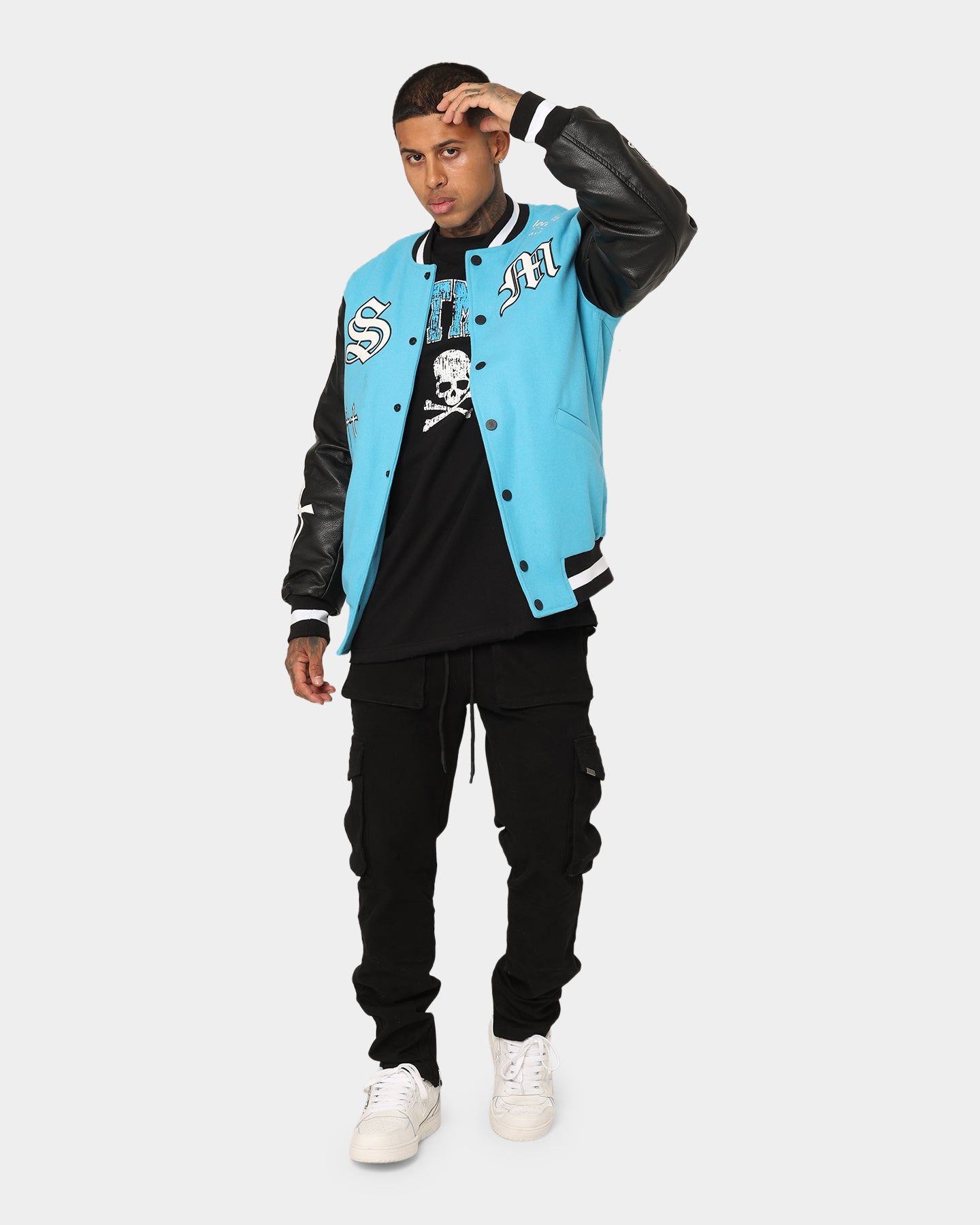 Saint Morta Graveyard Varsity Jacket Cyan sold by Culture Kings product image thumbnail 3