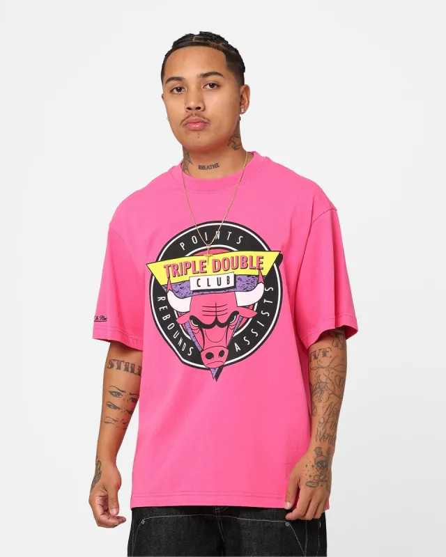 Mitchell & Ness Chicago Bulls Triple Double Club T-Shirt Pink sold by Culture Kings