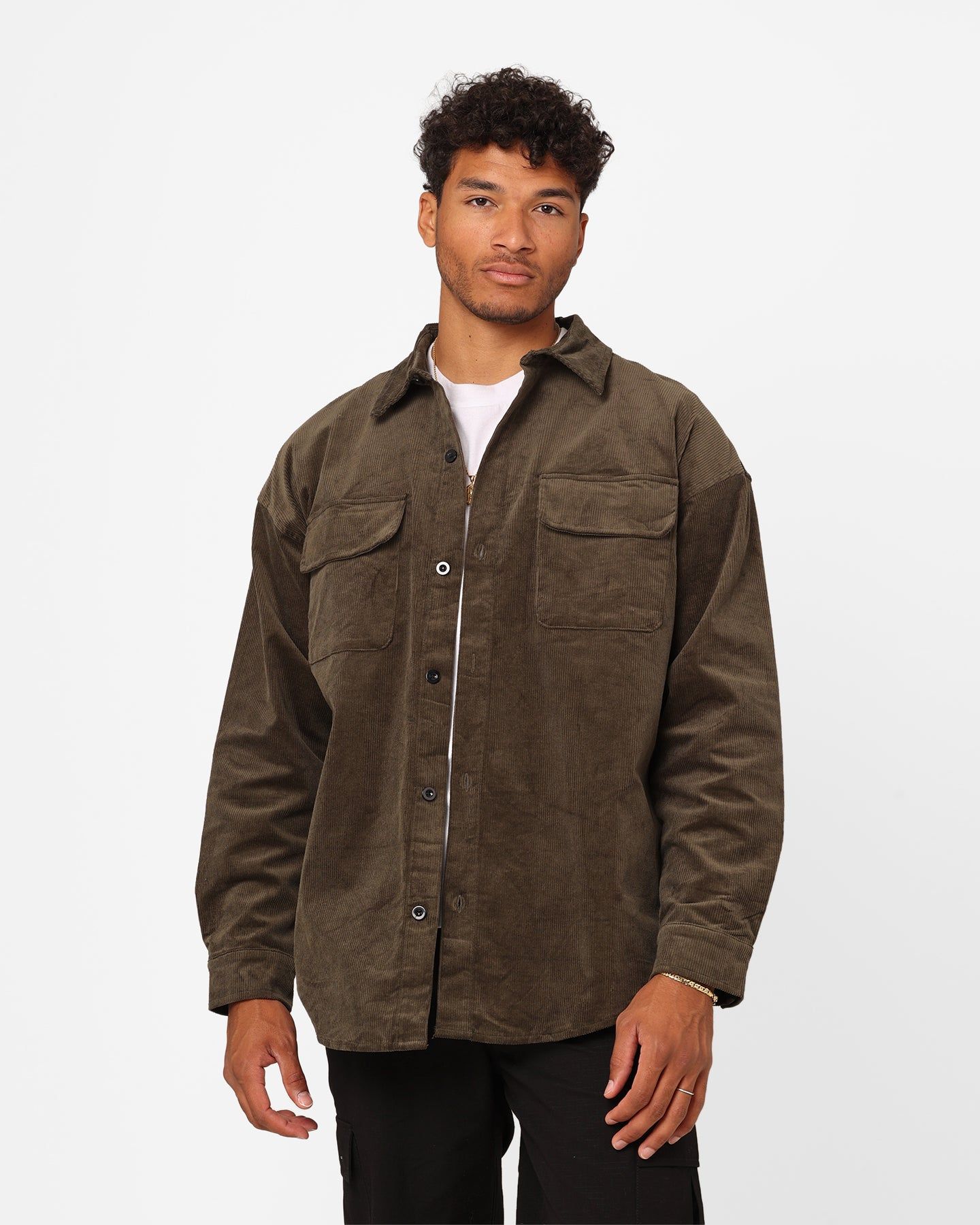 boyfriend corduroy shirt♡khaki XXIII Emilio Corduroy Button Up Shirt Khaki | Parallel