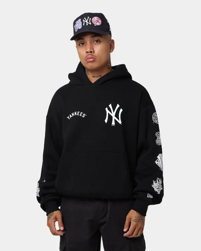 New Era New York Yankees Oversized Hoodie Black/White sold by Culture Kings