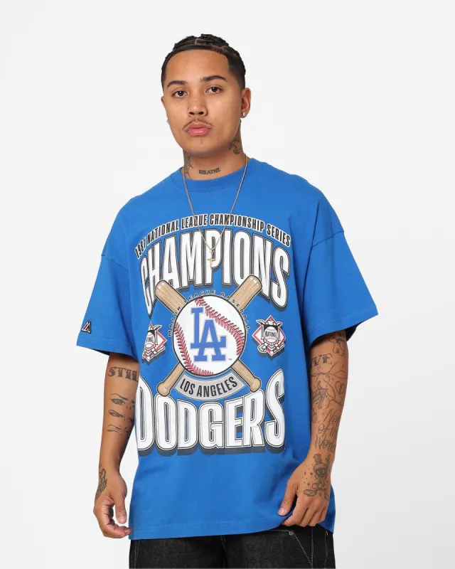 Majestic Athletic Los Angeles Dodgers League Champs Boxy Oversized T-Shirt Princess Blue sold by Culture Kings