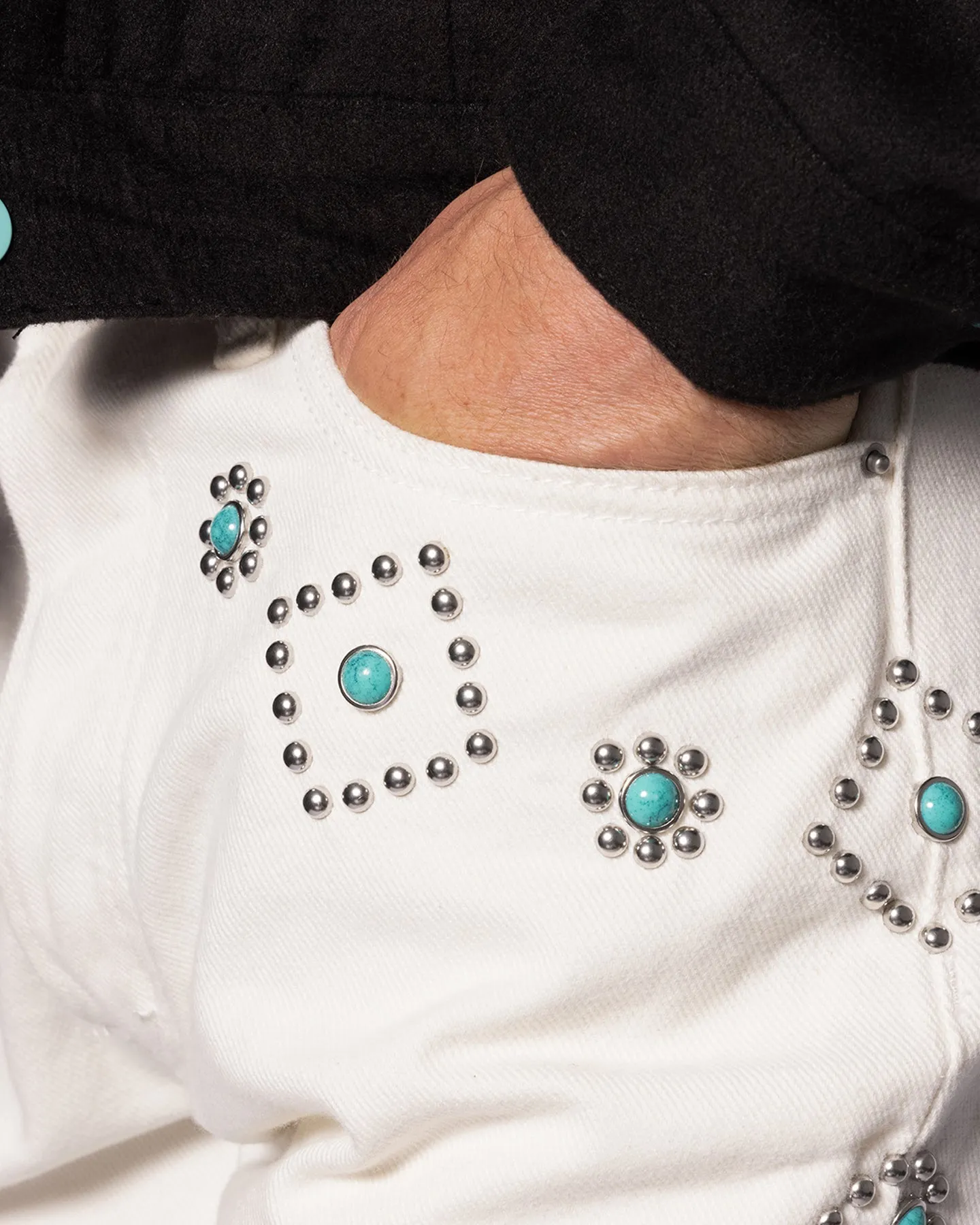 MNML B660 Paisley Stud Twill Flare Denim Jeans Ivory sold by Culture Kings product image thumbnail 5