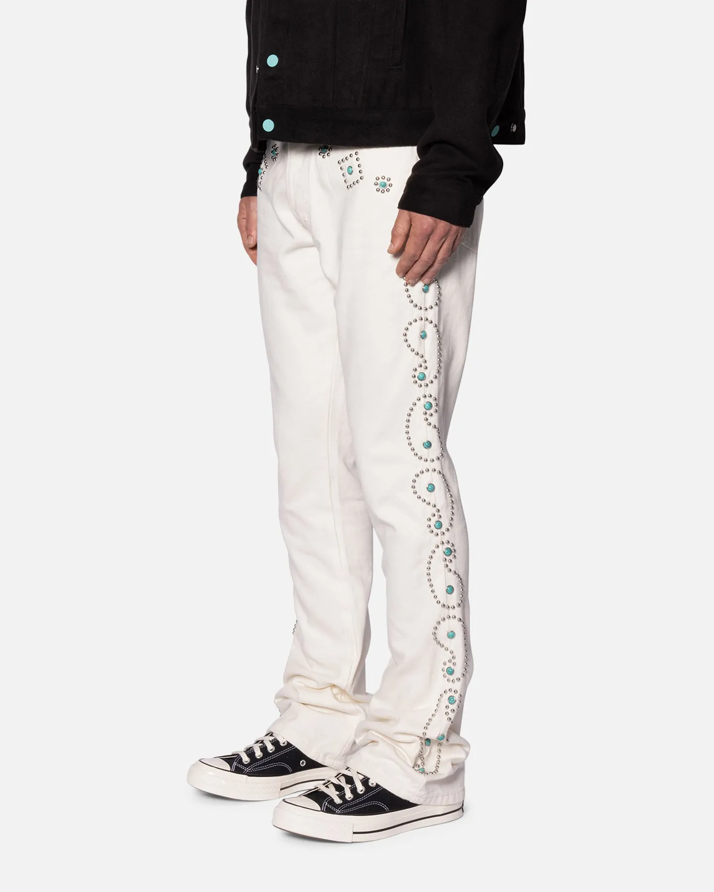 MNML B660 Paisley Stud Twill Flare Denim Jeans Ivory sold by Culture Kings product image thumbnail 2