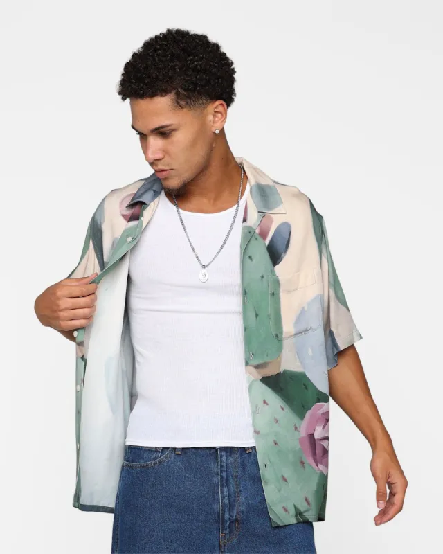 X-Large Cactus Pattern Short Sleeve Shirt Beige sold by Culture Kings