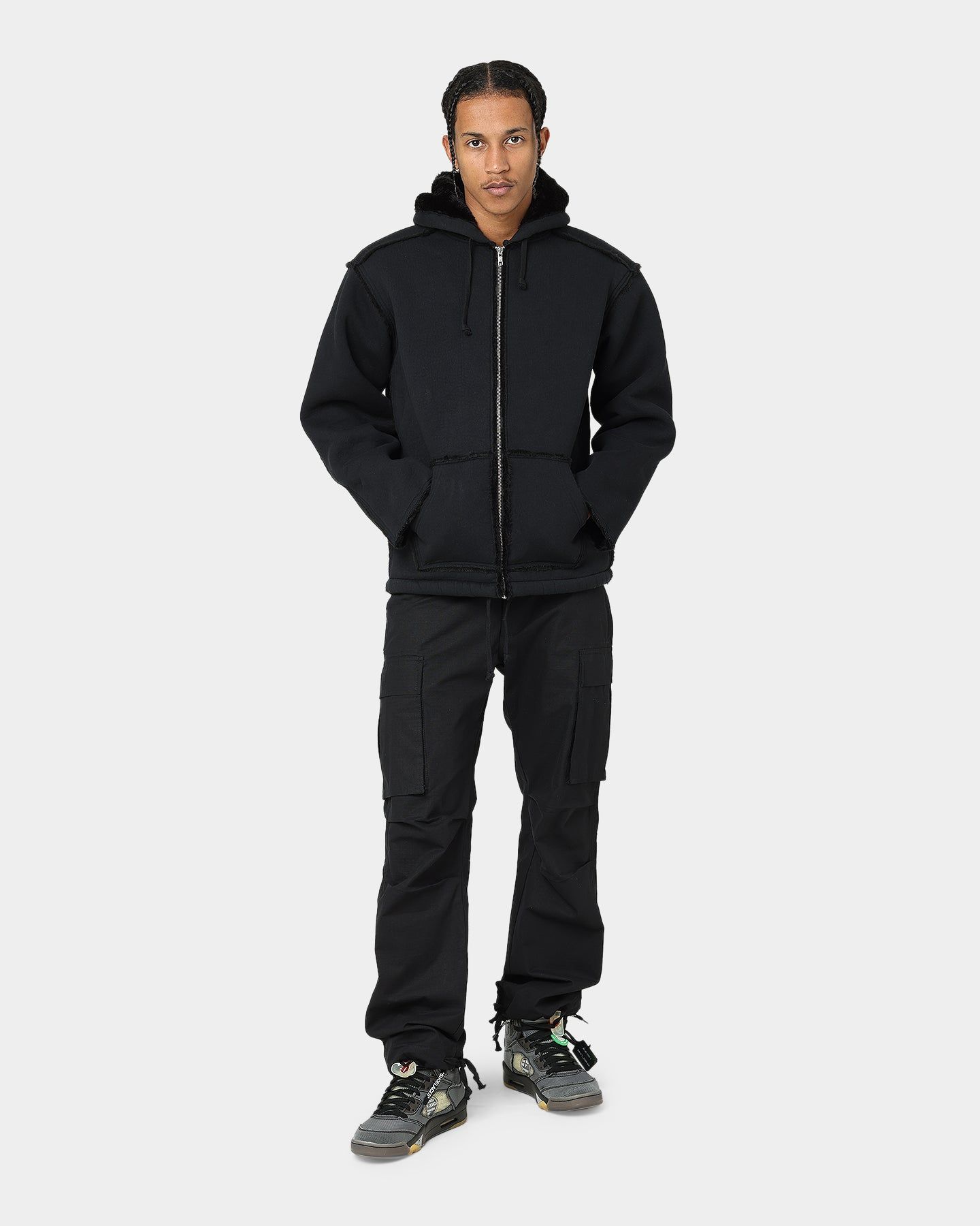 Supreme Faux Shearling Hooded Jacket Black sold by Culture Kings product image thumbnail 3