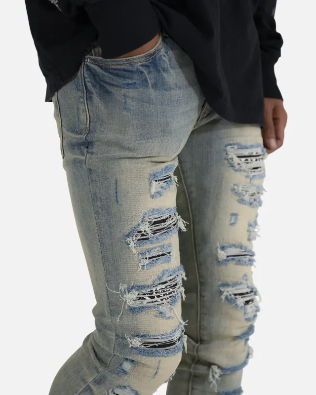 MNML X165 Paisley Skinny Denim Jeans Black/Black | Parallel