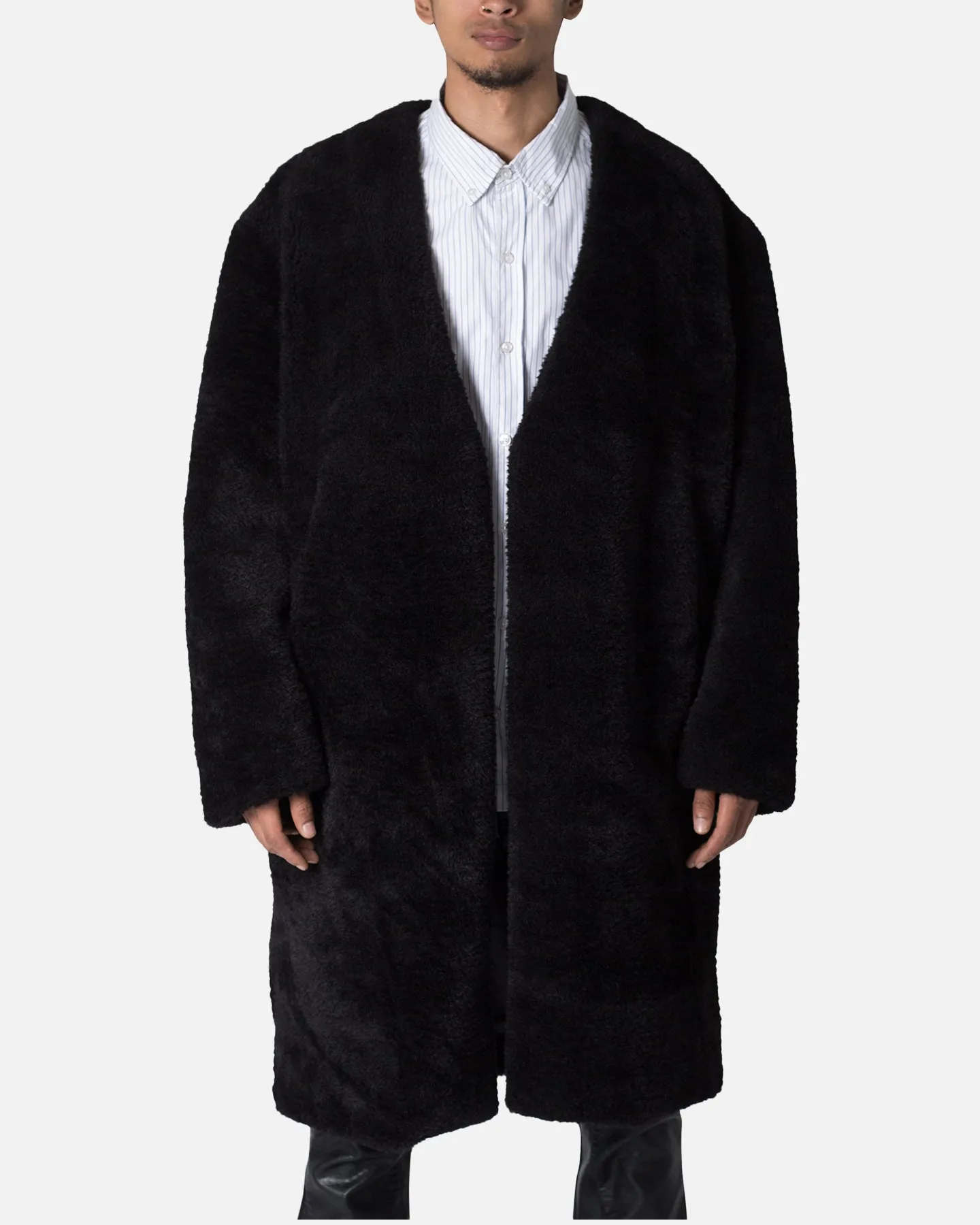 MNML Faux Fur Coat Black sold by Culture Kings