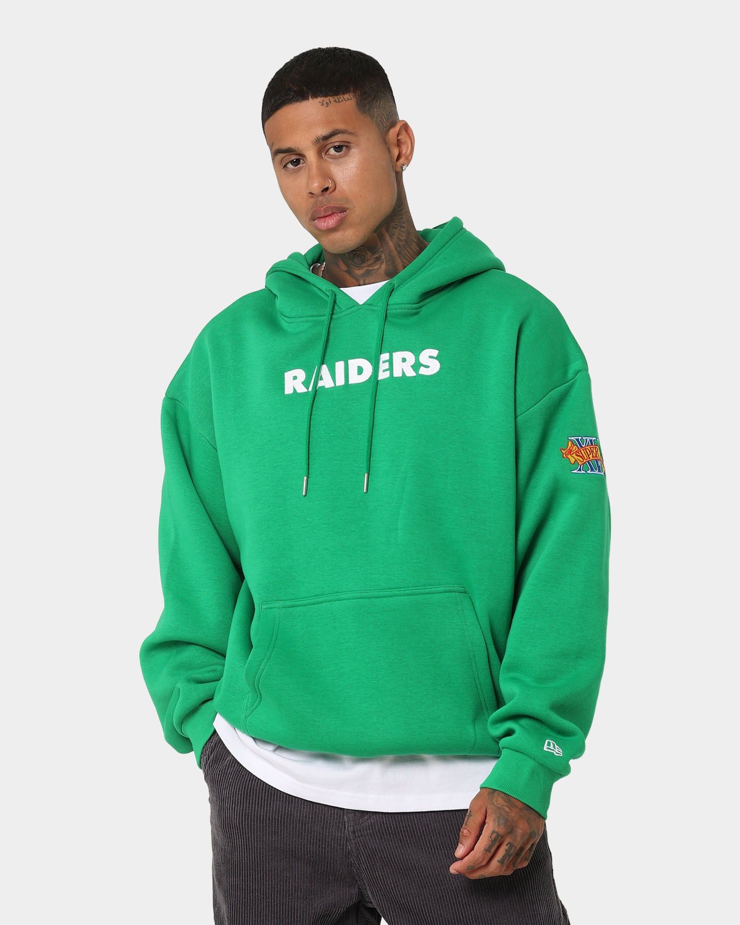 New Era Las Vegas Raiders 'Tropical Punch Script Pack' Oversized Hoodie Lucky Green sold by Culture Kings