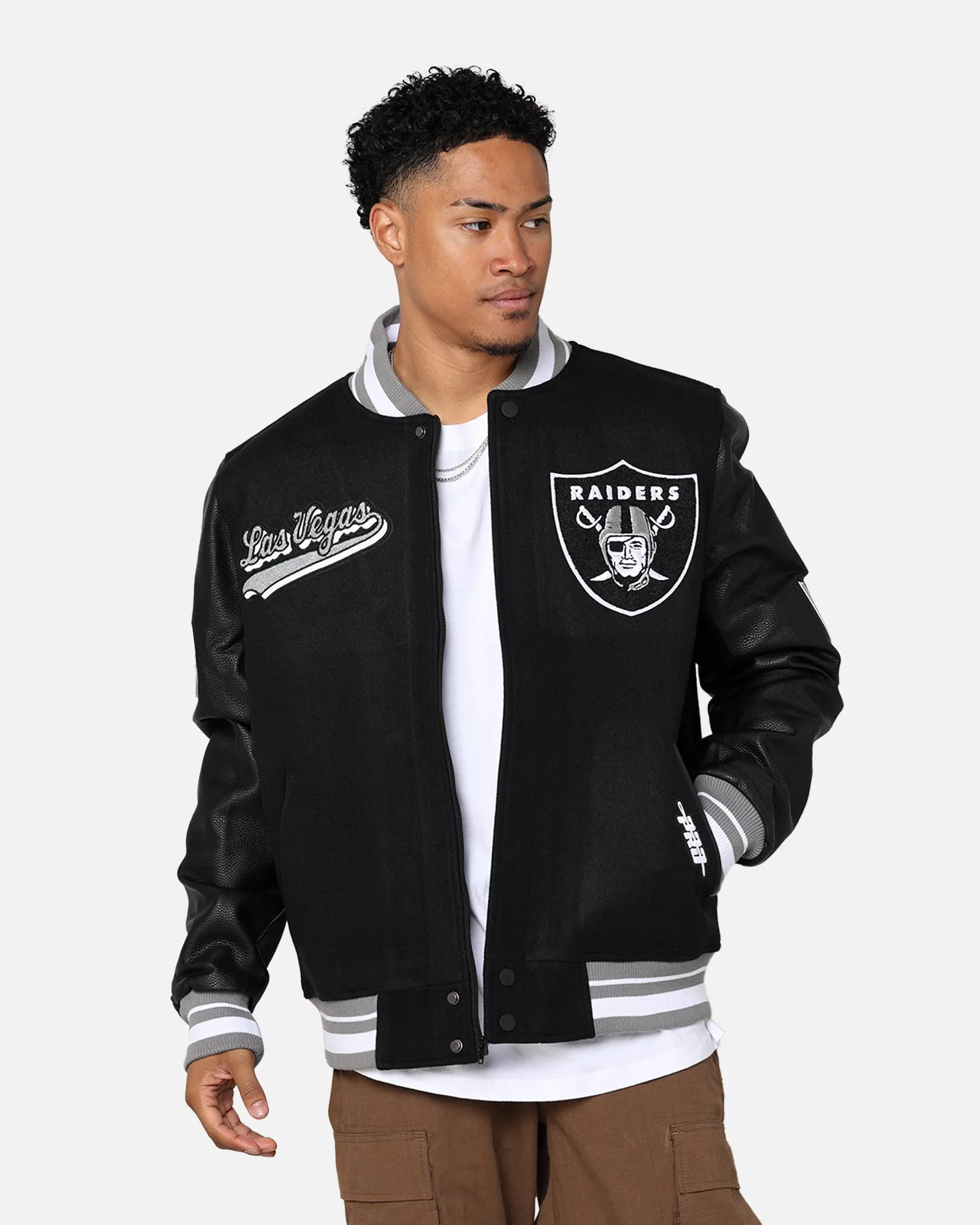 Pro Standard Las Vegas Raiders Wool Varsity Jacket Black/Grey sold by Culture Kings