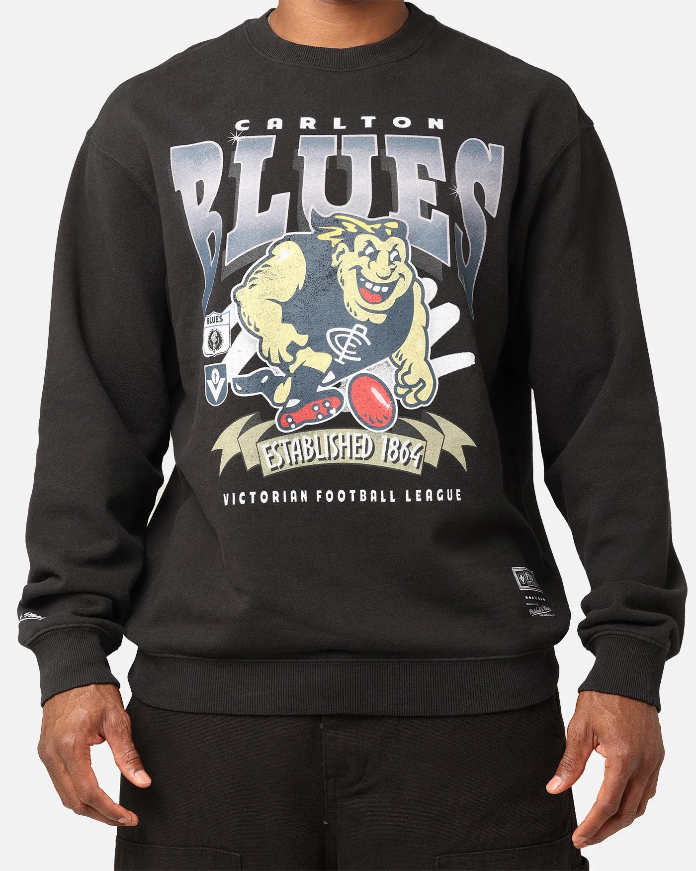 Mitchell & Ness Carlton Blues Character Crewneck Faded Black sold by Culture Kings product image thumbnail 3