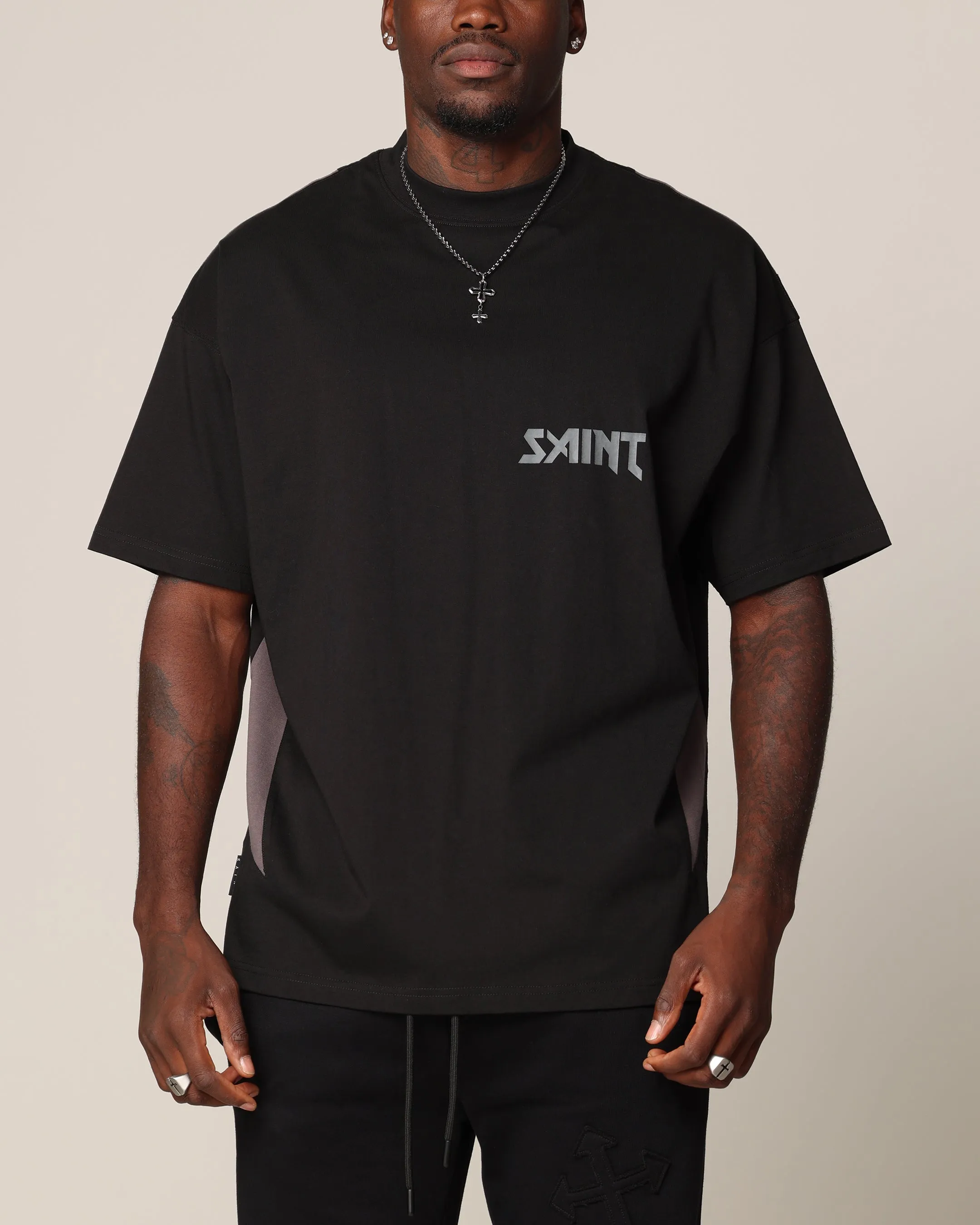 Saint Morta Rage Boxy T-Shirt Black/Grey sold by Culture Kings