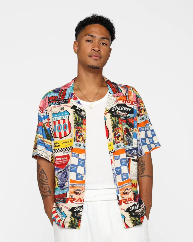 The New Establishment X Nascar CMS Program Resort Button Up Shirt Multi sold by Culture Kings