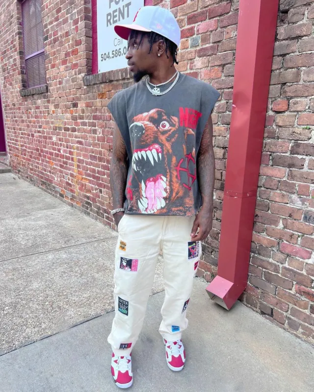 The Night Shift Dog Muscle T-Shirt Black Wash sold by Culture Kings