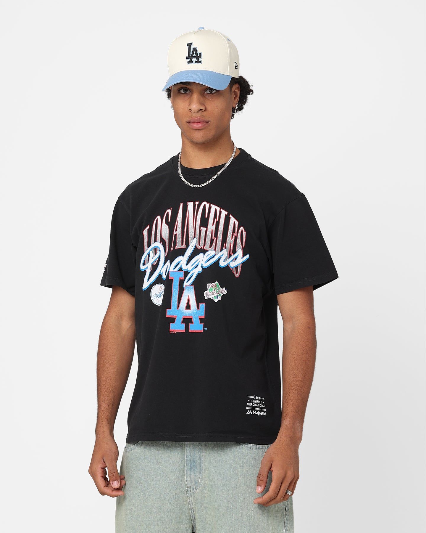 Majestic Athletic Los Angeles Dodgers Script Arch T-Shirt Faded Black sold by Culture Kings