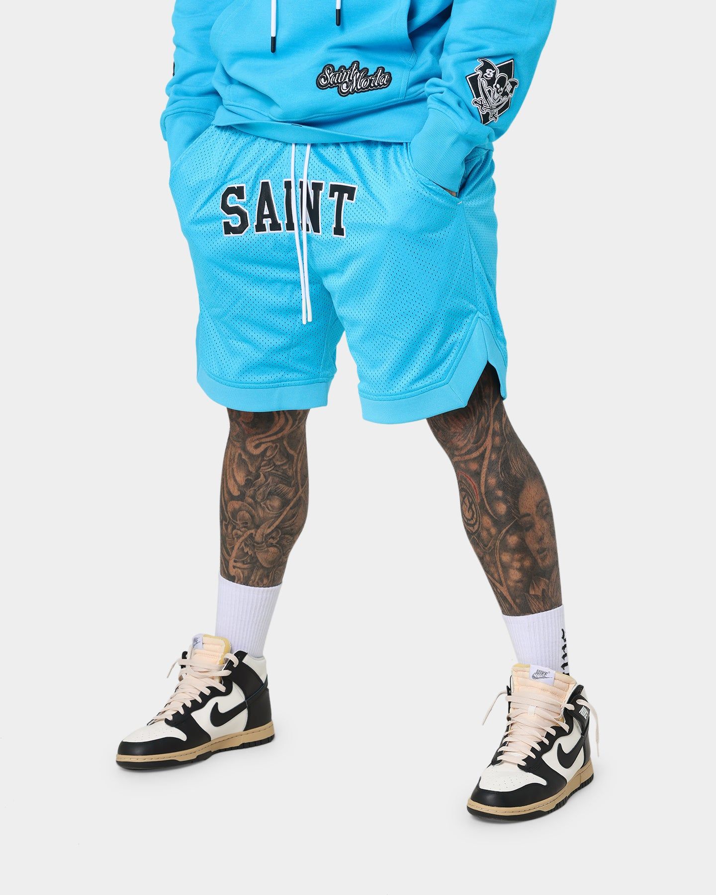 Saint Morta Workshop Basketball Shorts Cyan sold by Culture Kings